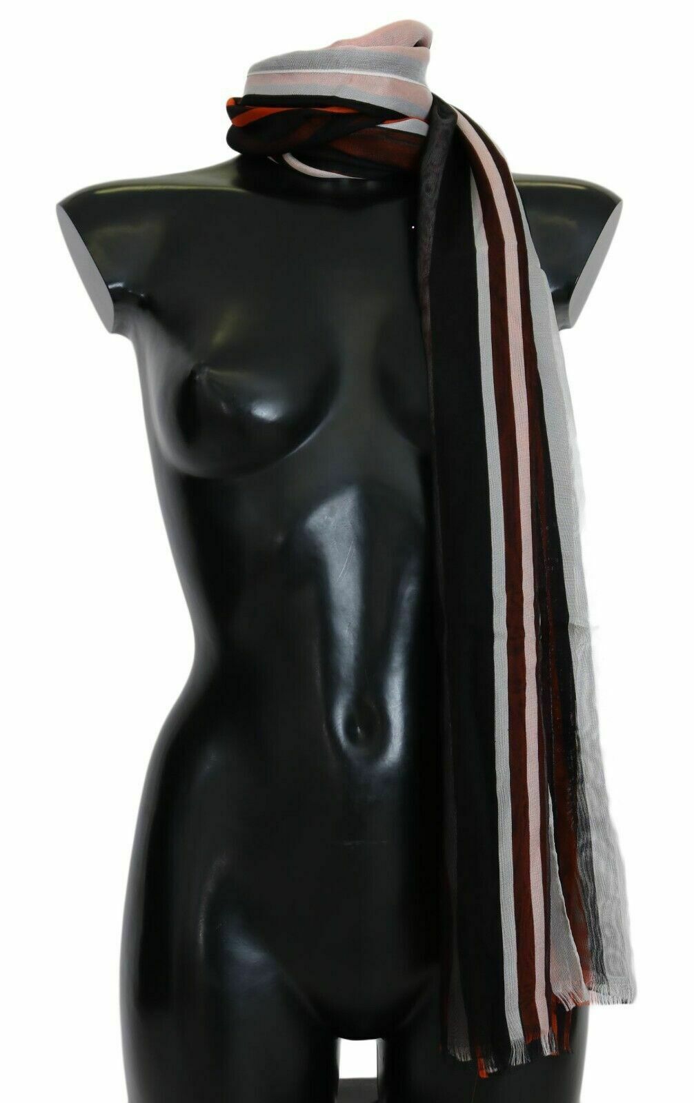 Dolce & Gabbana Striped Silk Scarf - Orange - Multicolor / One Size