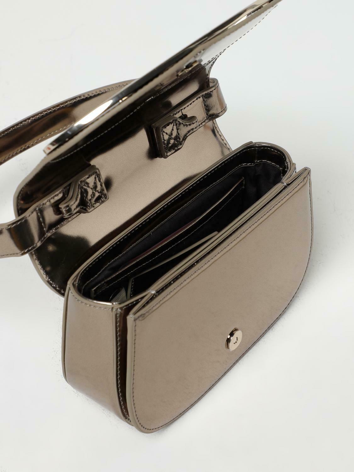 Metallic Clutch Bag with Logo Detail - Bronze / U EU