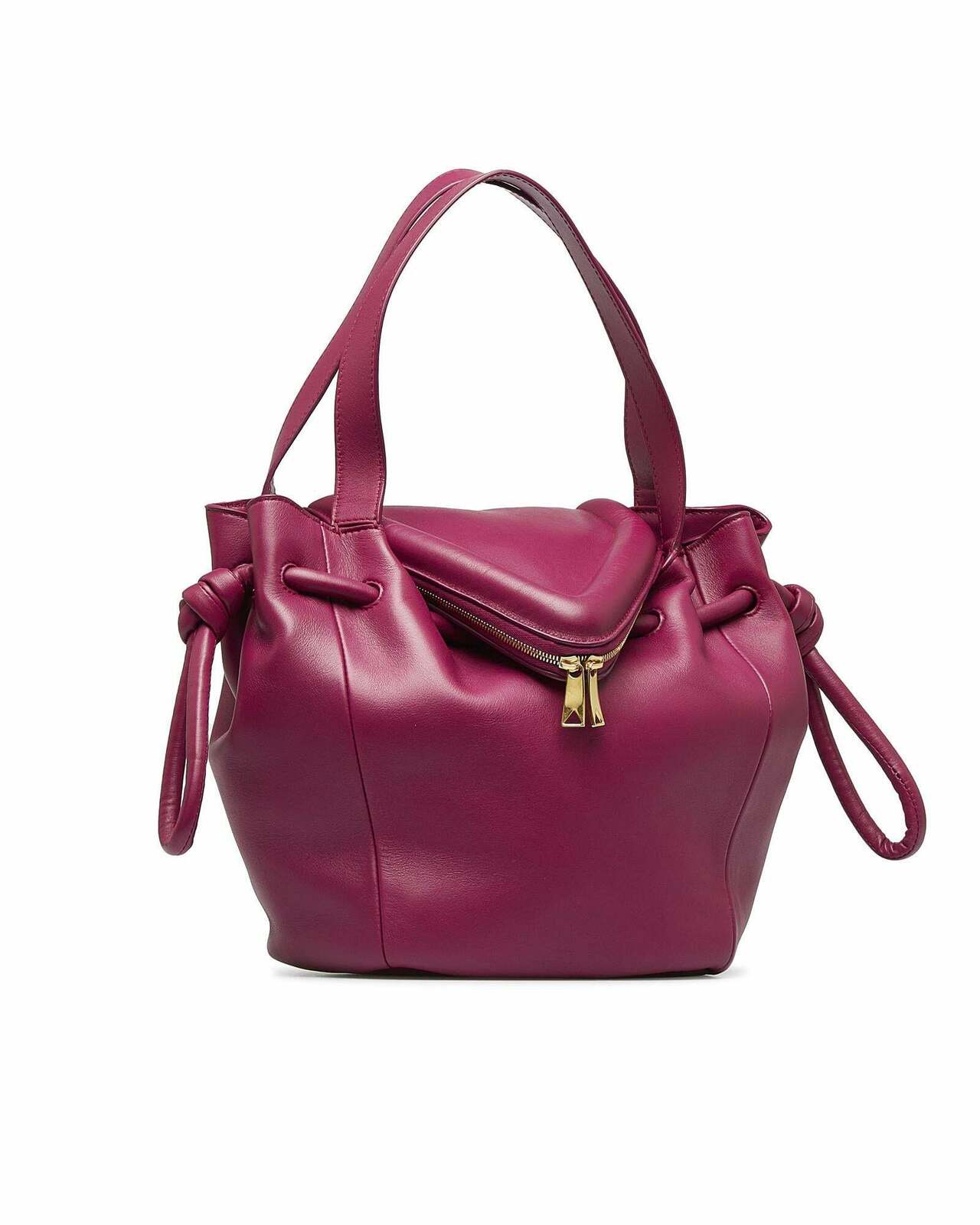 The Pouch Knot Top Zip Bag - Pink / One Size