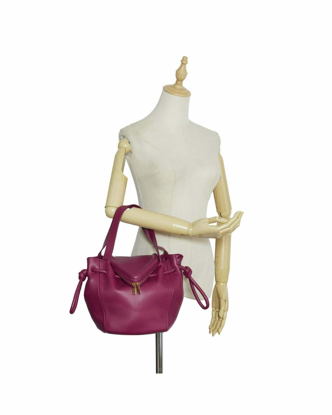 The Pouch Knot Top Zip Bag - Pink / One Size