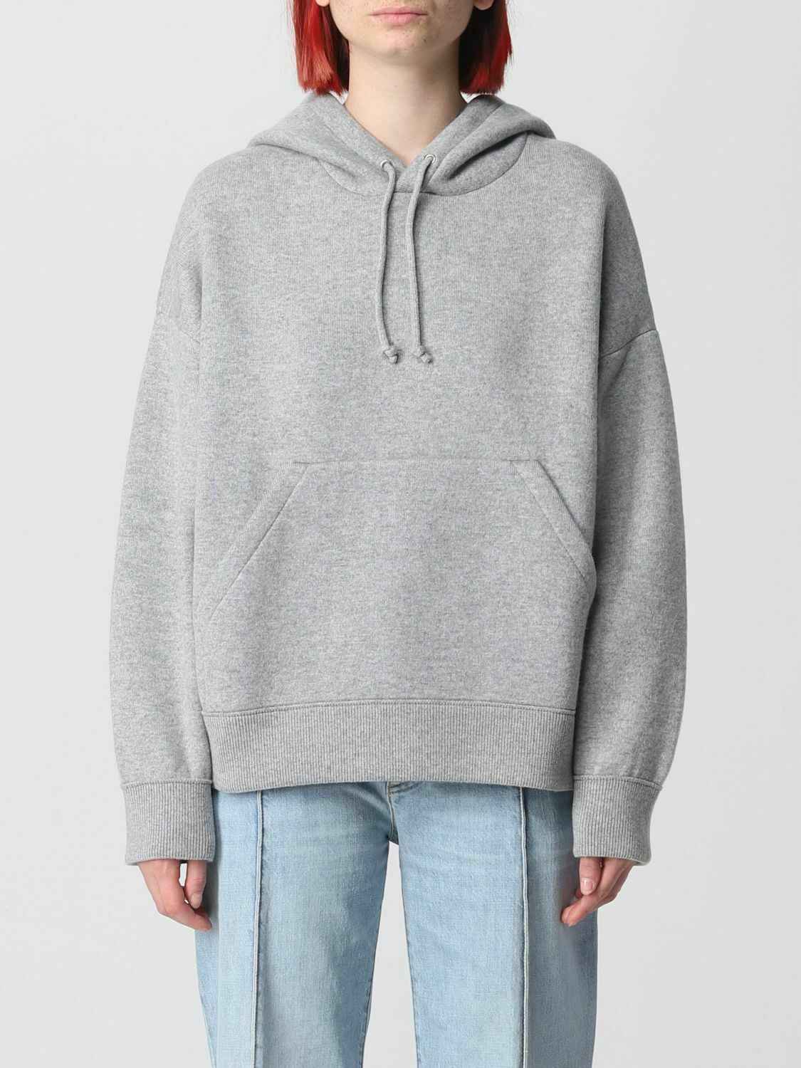 Oversized Knit Hoodie Relaxed Fit - Grey / S EU