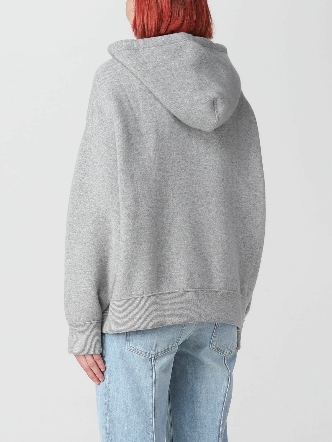 Oversized Knit Hoodie Relaxed Fit - Grey / S EU