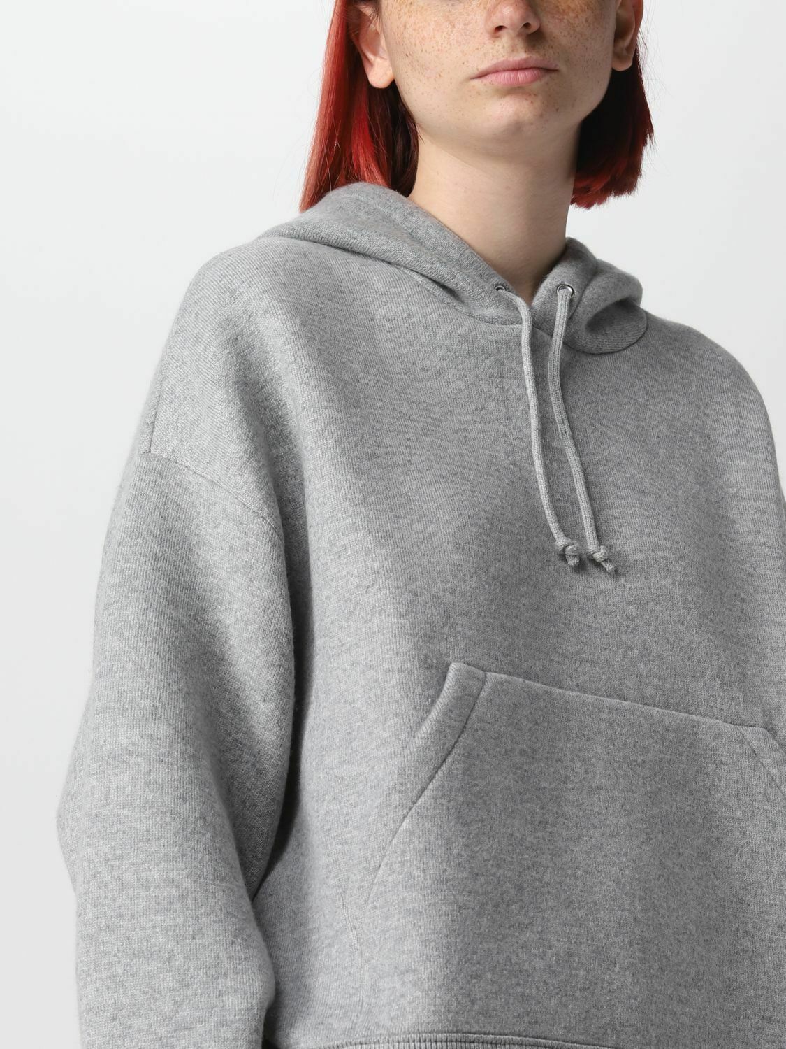 Oversized Knit Hoodie Relaxed Fit - Grey / S EU