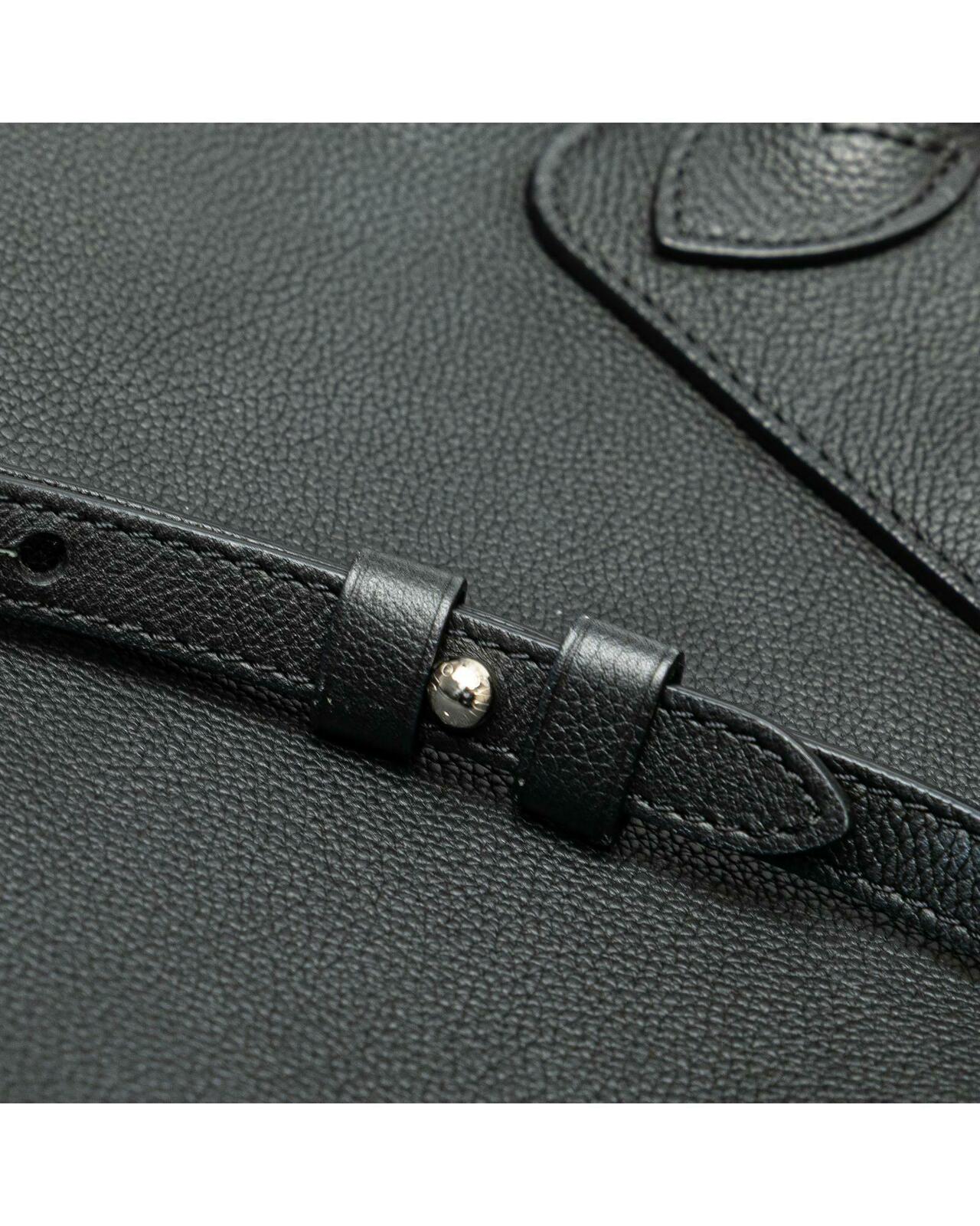 Pebbled Leather Backpack - Black / One Size