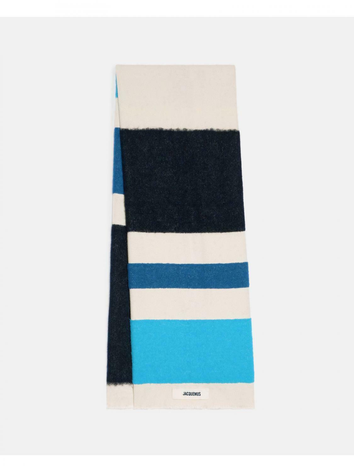 Striped Wool Scarf - Blue / U EU