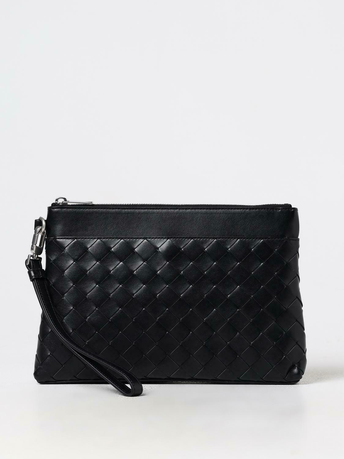 Intrecciato Leather Clutch - Black / U EU
