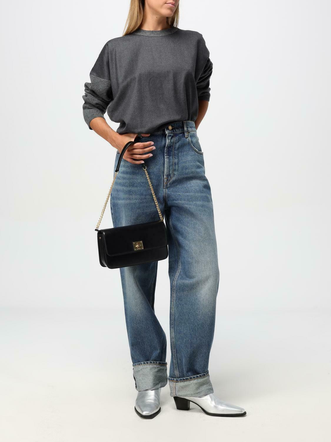 Clutch Bag with Chain Strap - Black / U EU