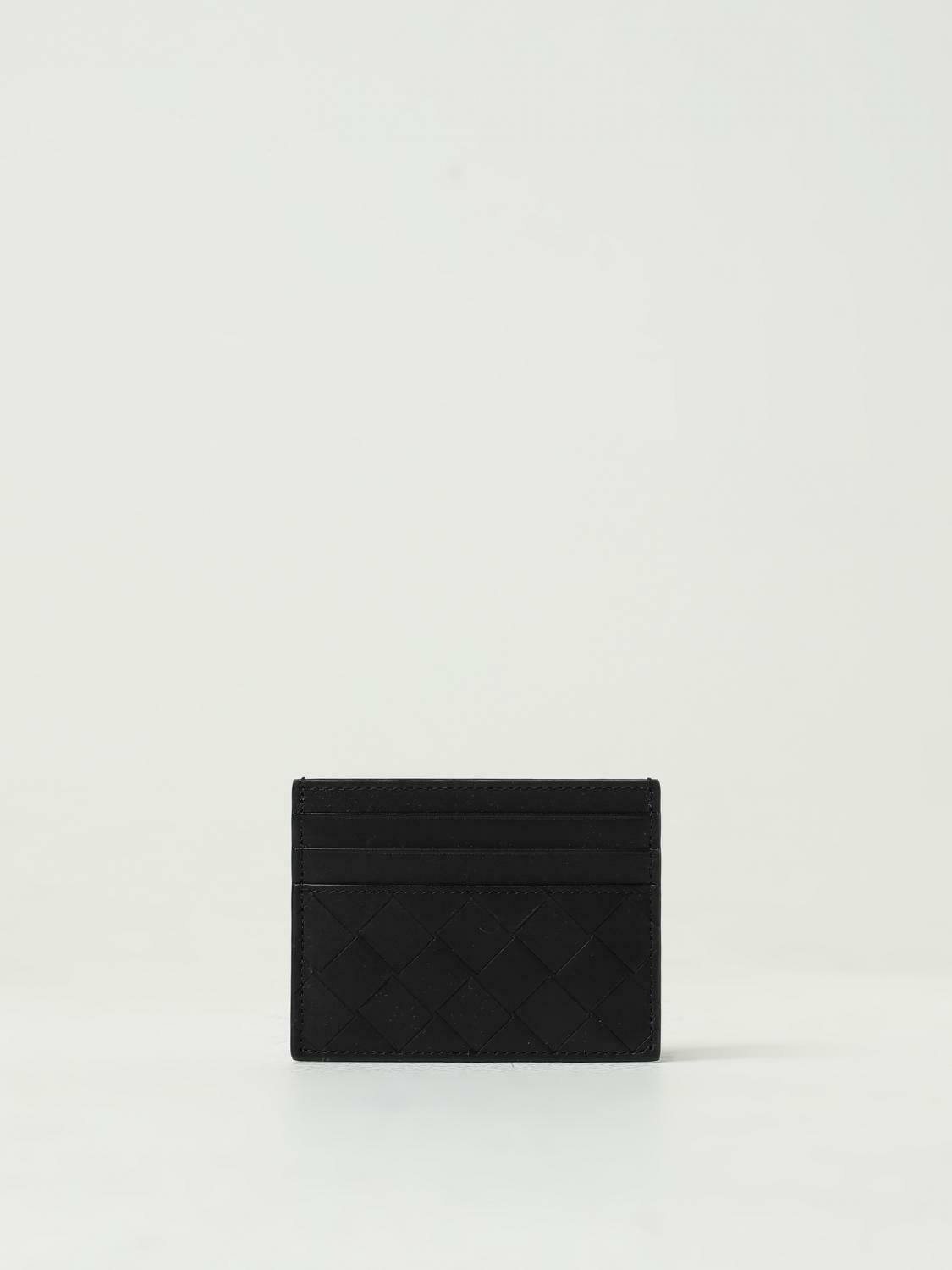 Intrecciato Card Holder Woven Leather - Black / U EU
