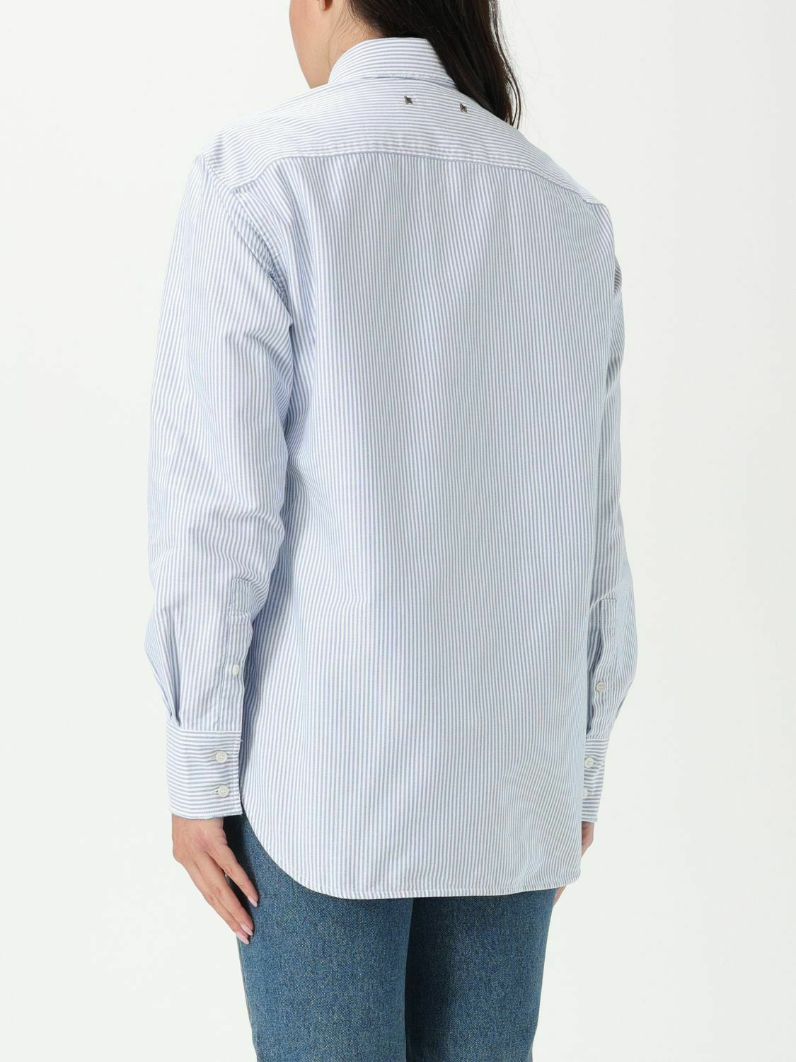 Striped Cotton Shirt Relaxed Fit - Blue / XS INT