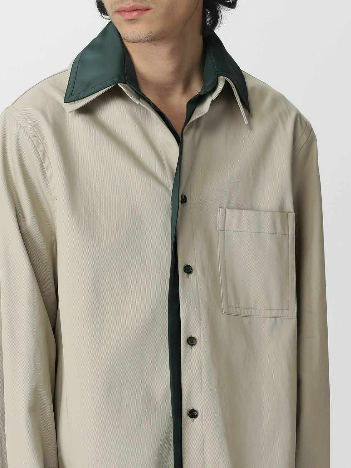 Oversized TwoTone Shirt - Beige / 46 IT