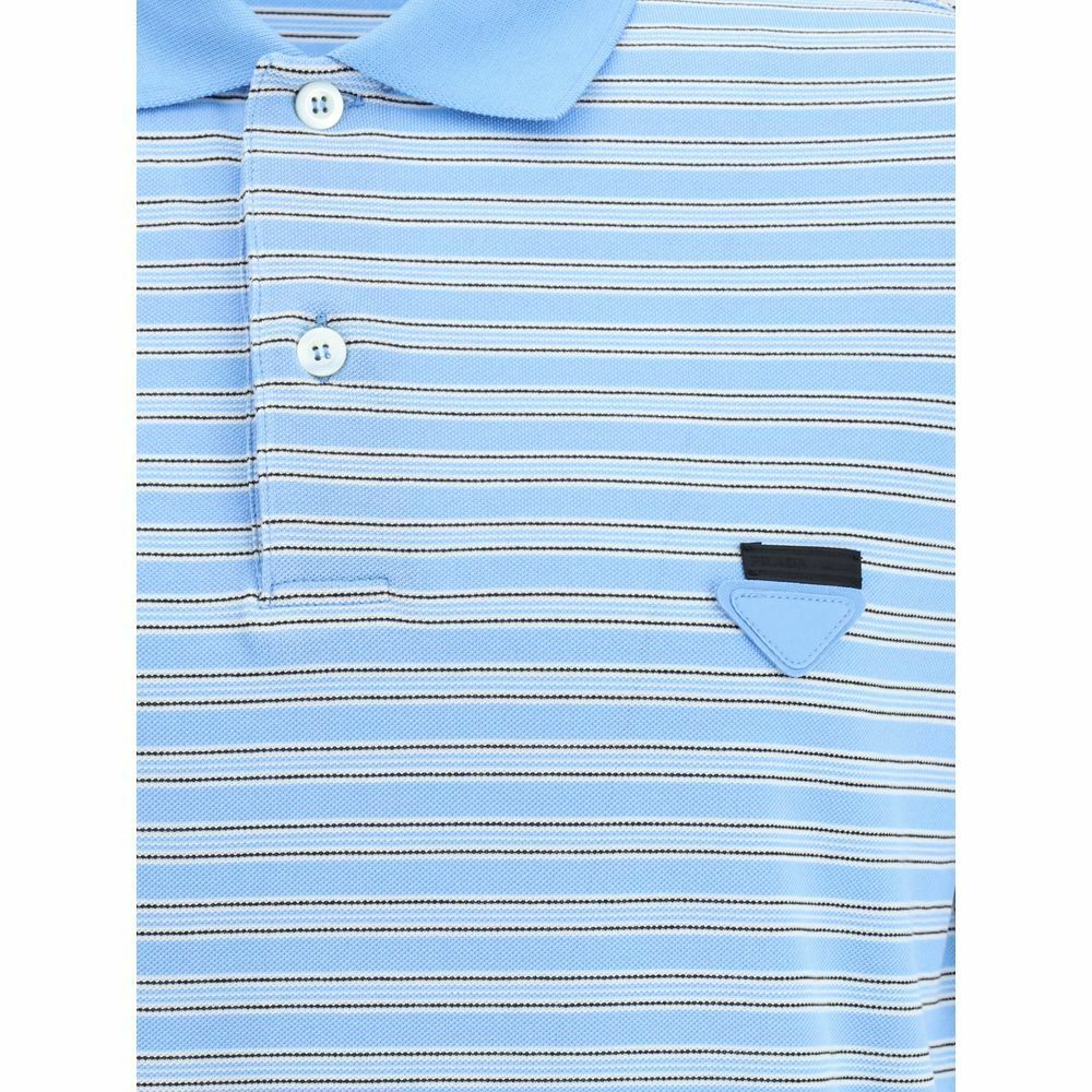 Striped Polo Shirt - Light Blue / XL