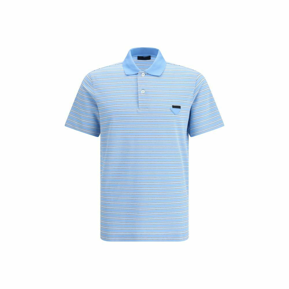 Striped Polo Shirt - Light Blue / XL