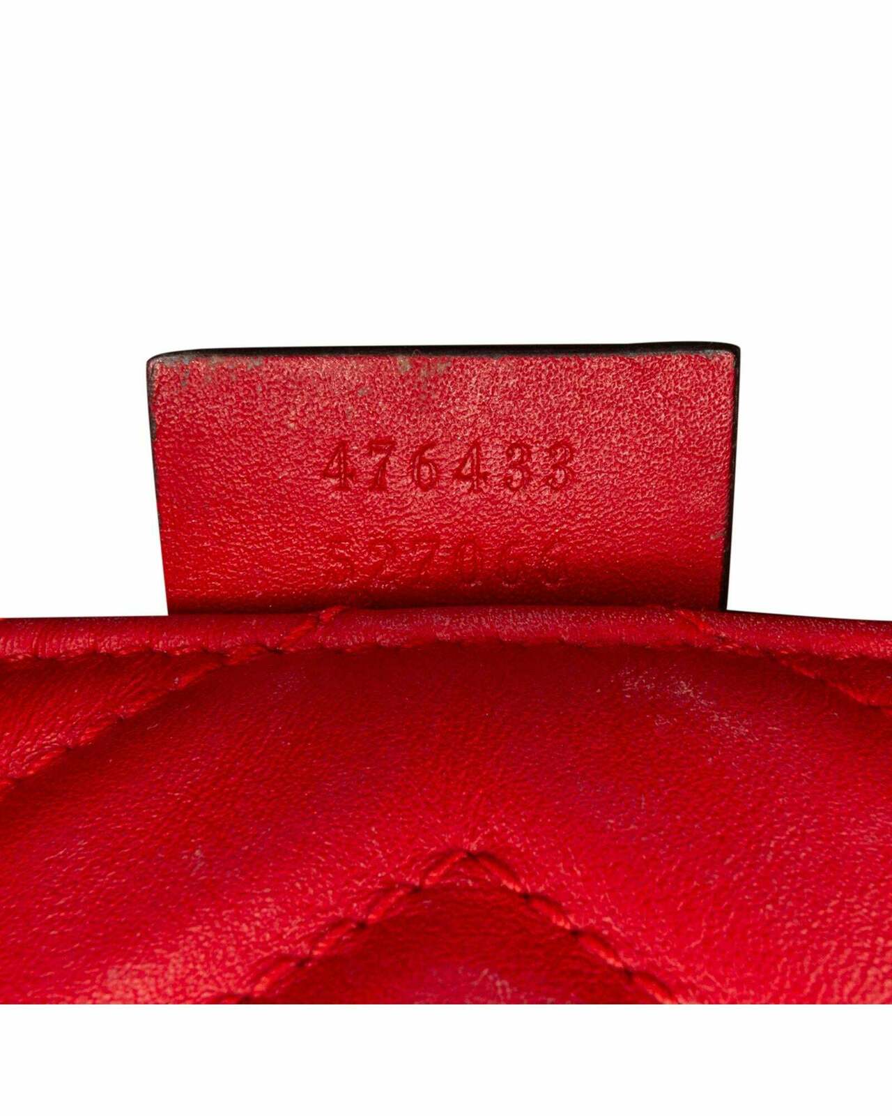 GG Marmont Mini Chain Bag Red Leather - Red / One Size