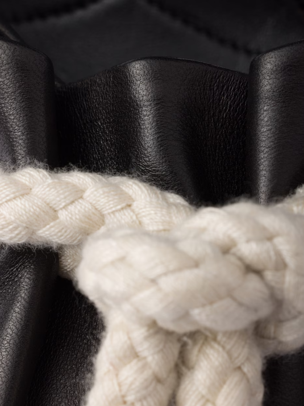 RopeDetailed Leather Mules High Heels - Black / 38 EU