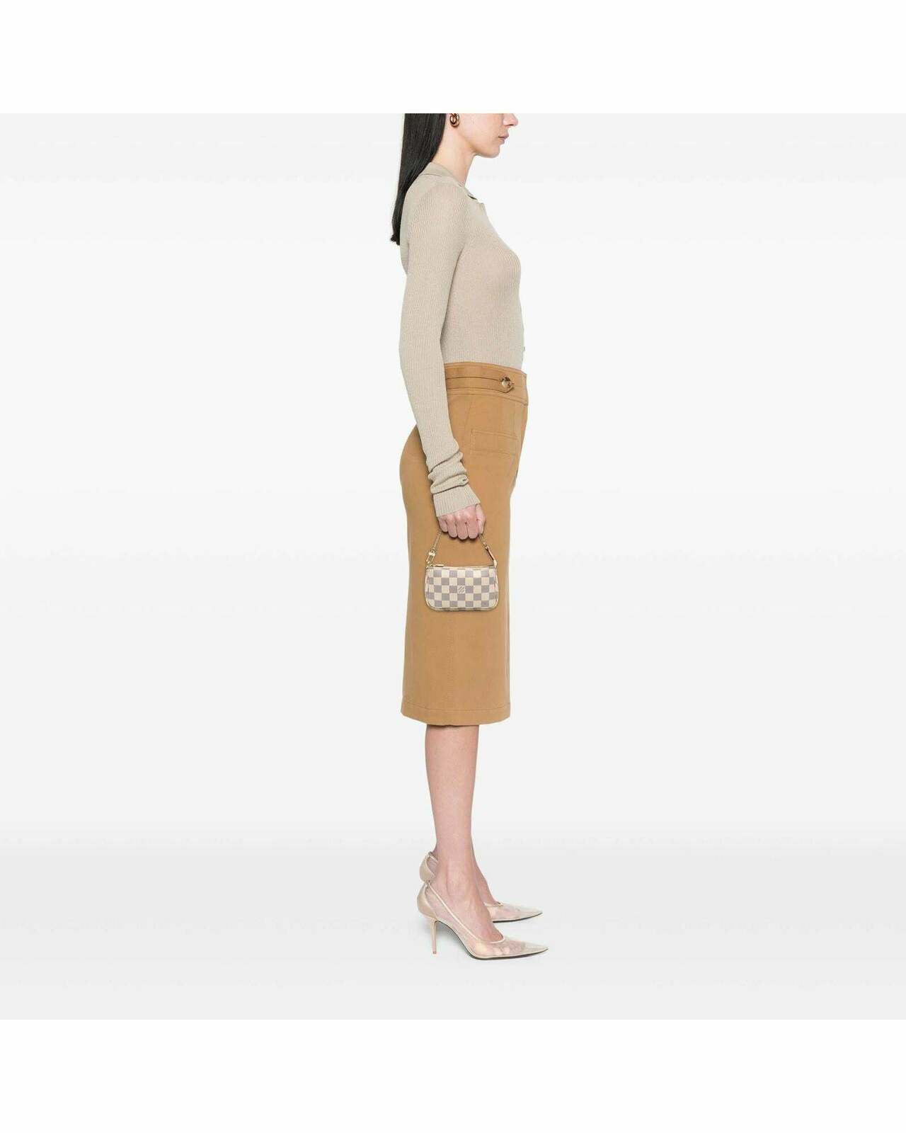 Mini Pochette Canvas Chain Bag - White / One Size