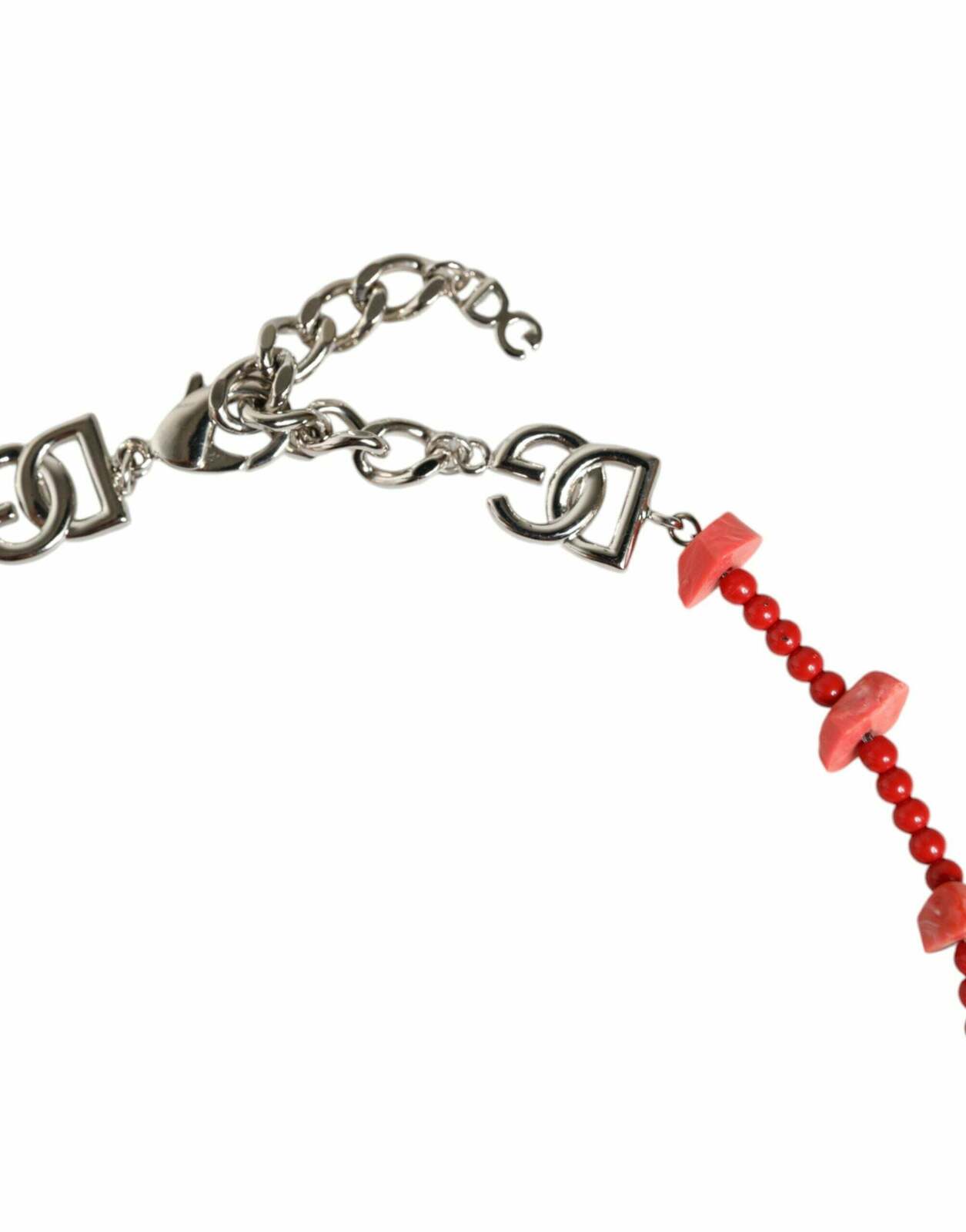 Dolce & Gabbana Red Coral Bead Necklace - Silver / One Size