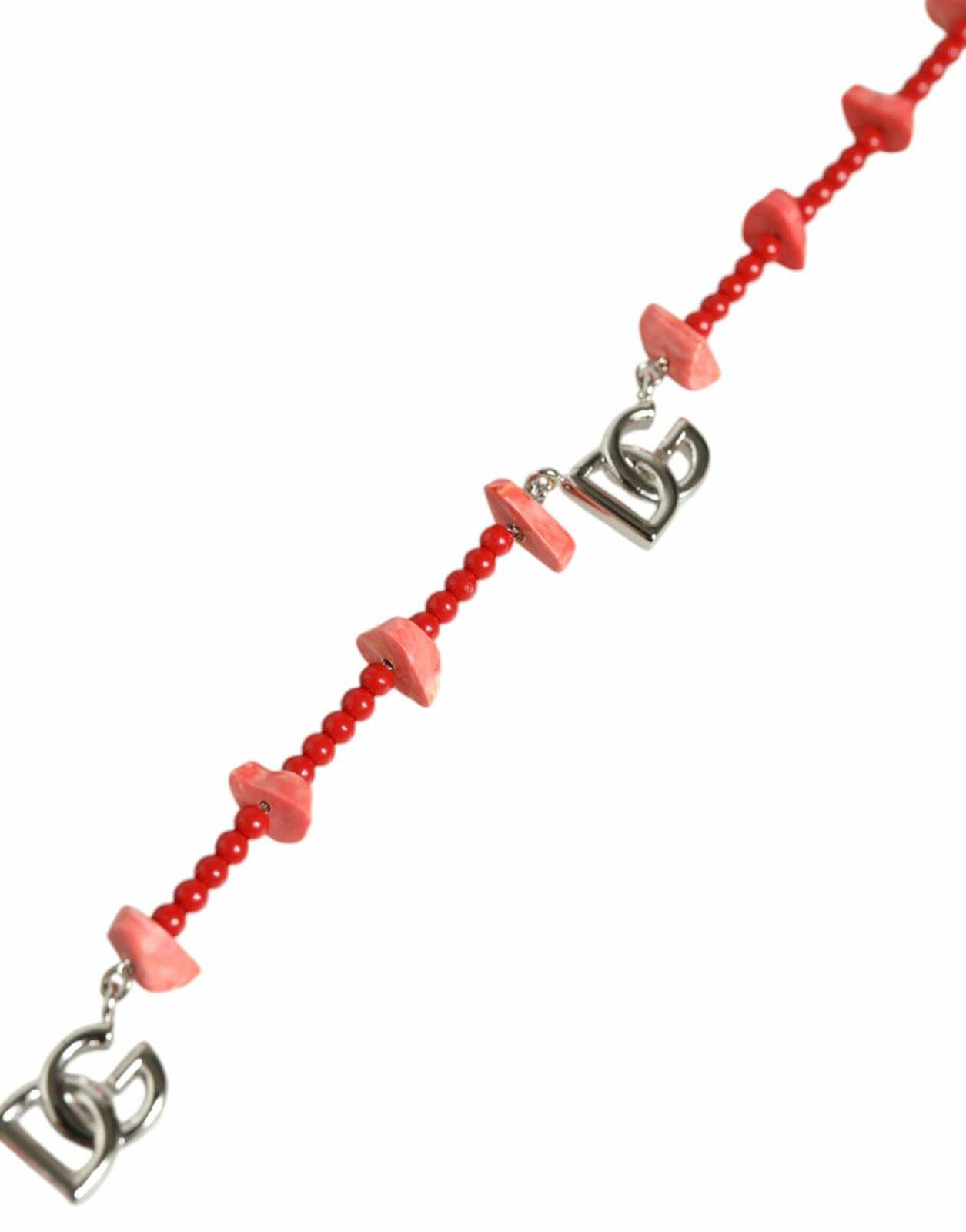 Dolce & Gabbana Red Coral Bead Necklace - Silver / One Size