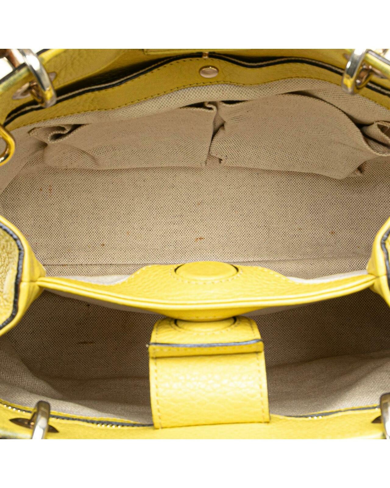 Bamboo Top Handle Bag - Yellow / One Size