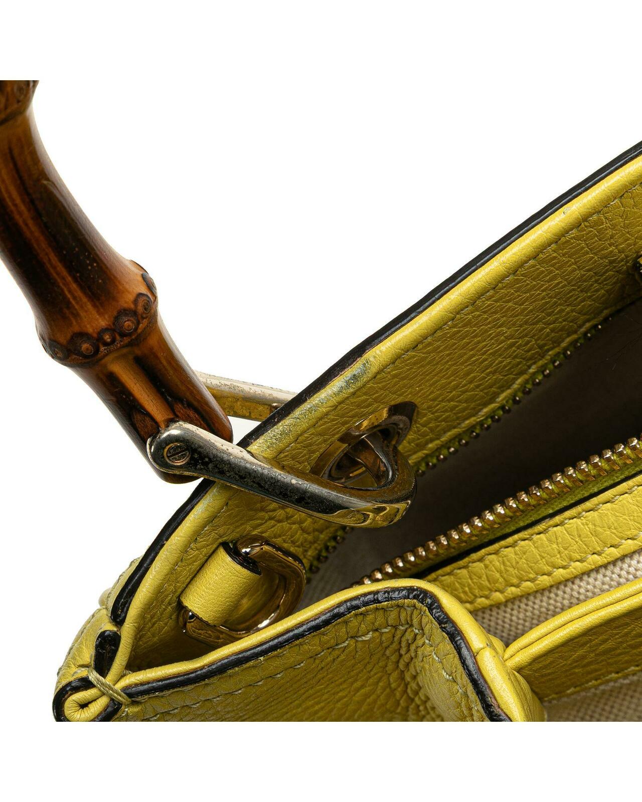 Bamboo Top Handle Bag - Yellow / One Size