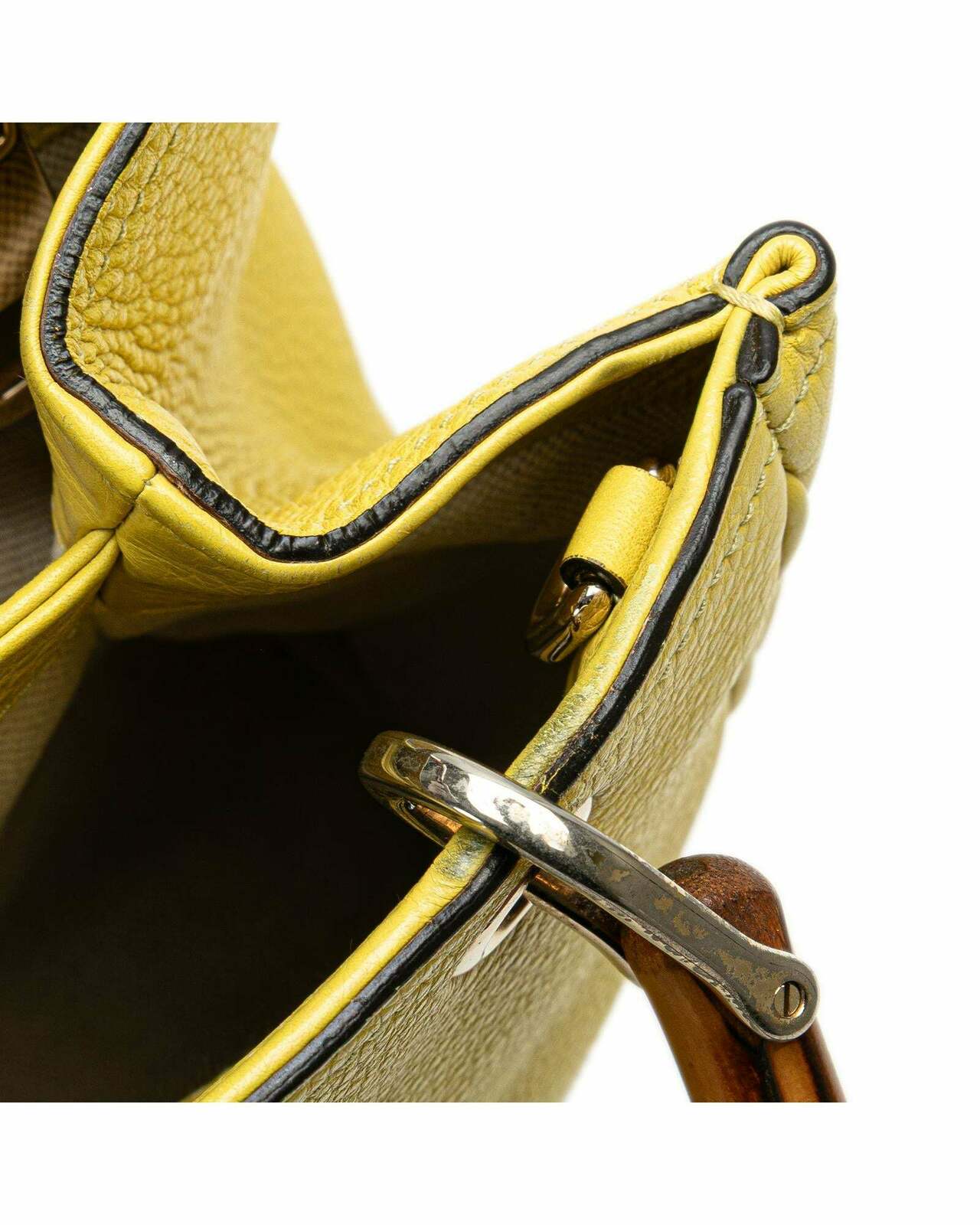 Bamboo Top Handle Bag - Yellow / One Size