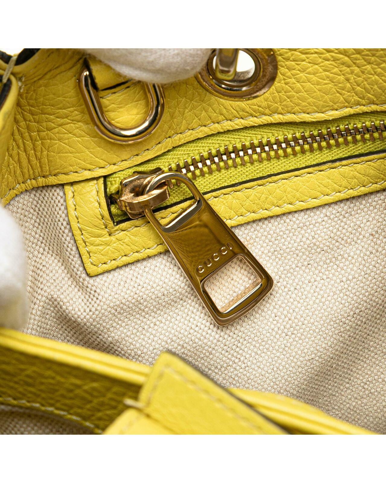 Bamboo Top Handle Bag - Yellow / One Size