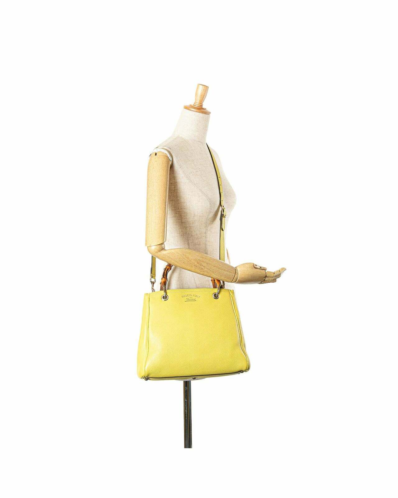 Bamboo Top Handle Bag - Yellow / One Size