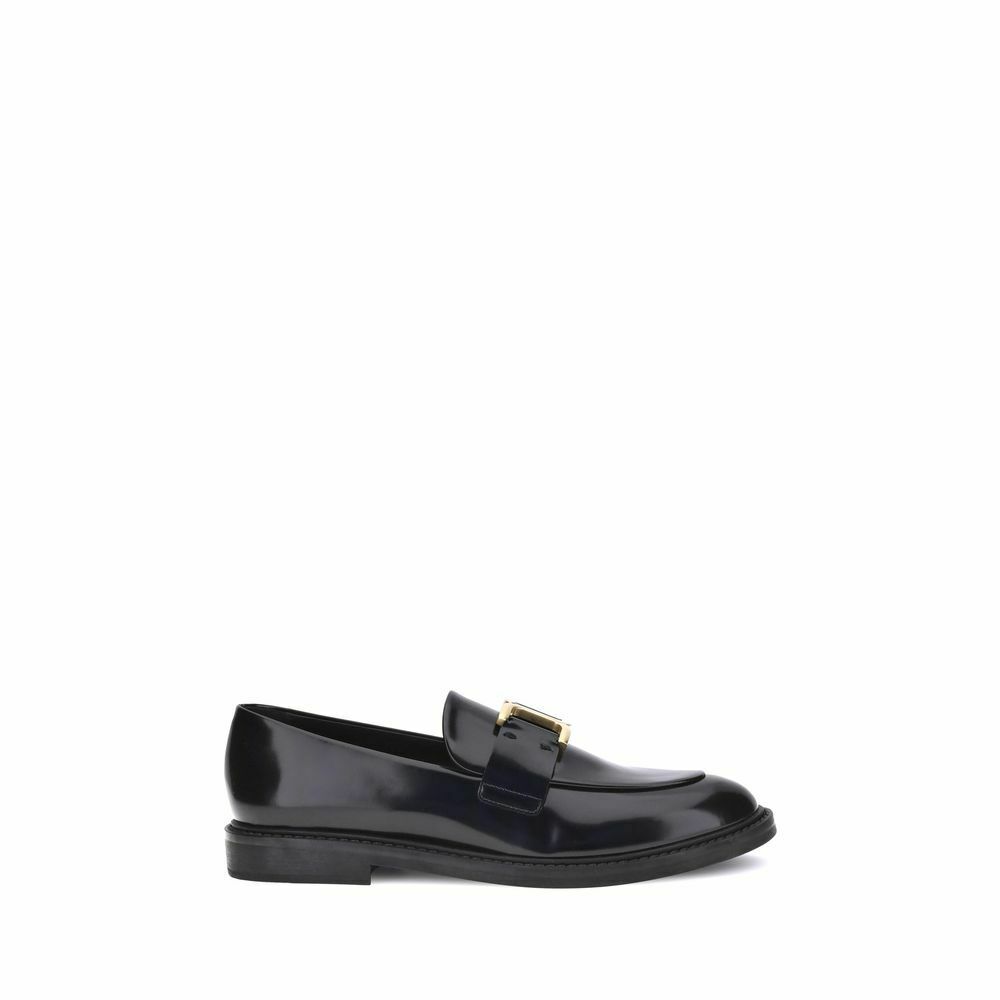 Leather GoldTone Loafer - Black / 36 EU