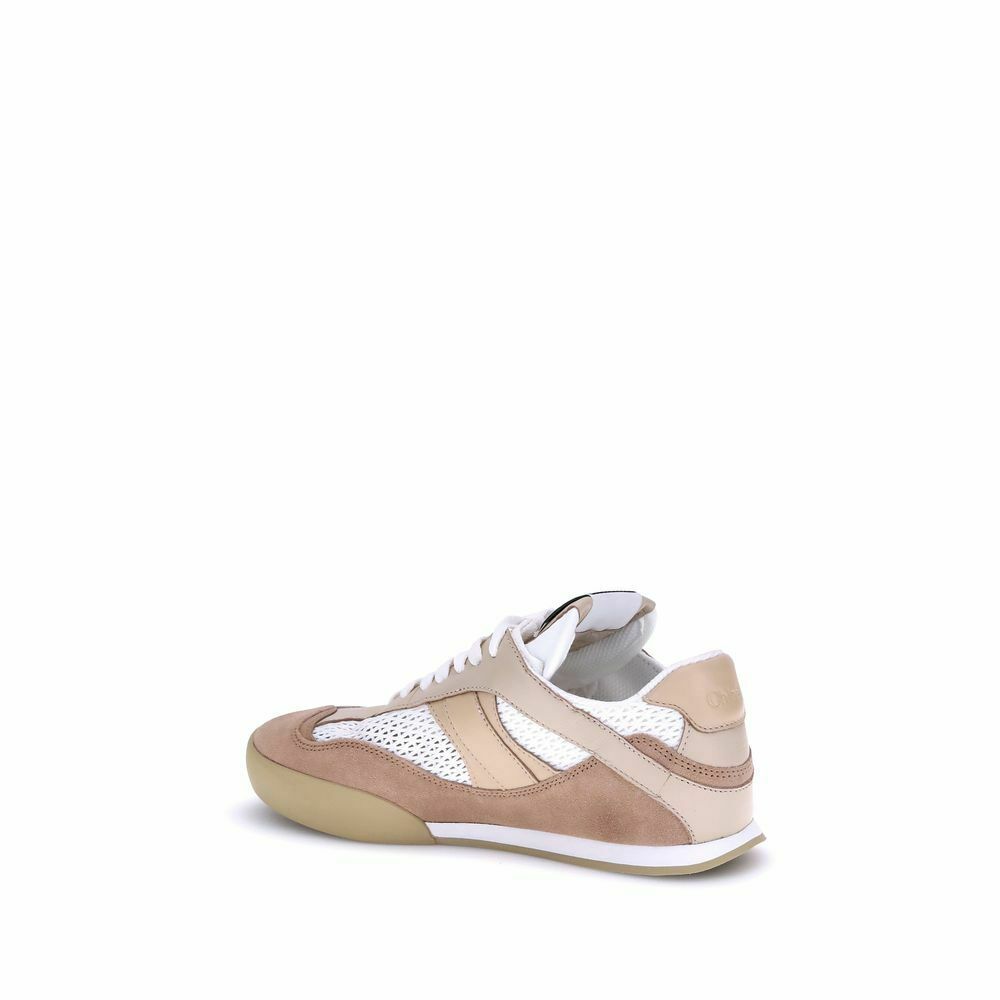Modern Mesh and Leather Casual Kick Sneakers - Beige / 37 EU