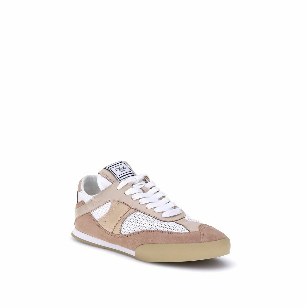 Modern Mesh and Leather Casual Kick Sneakers - Beige / 41 EU