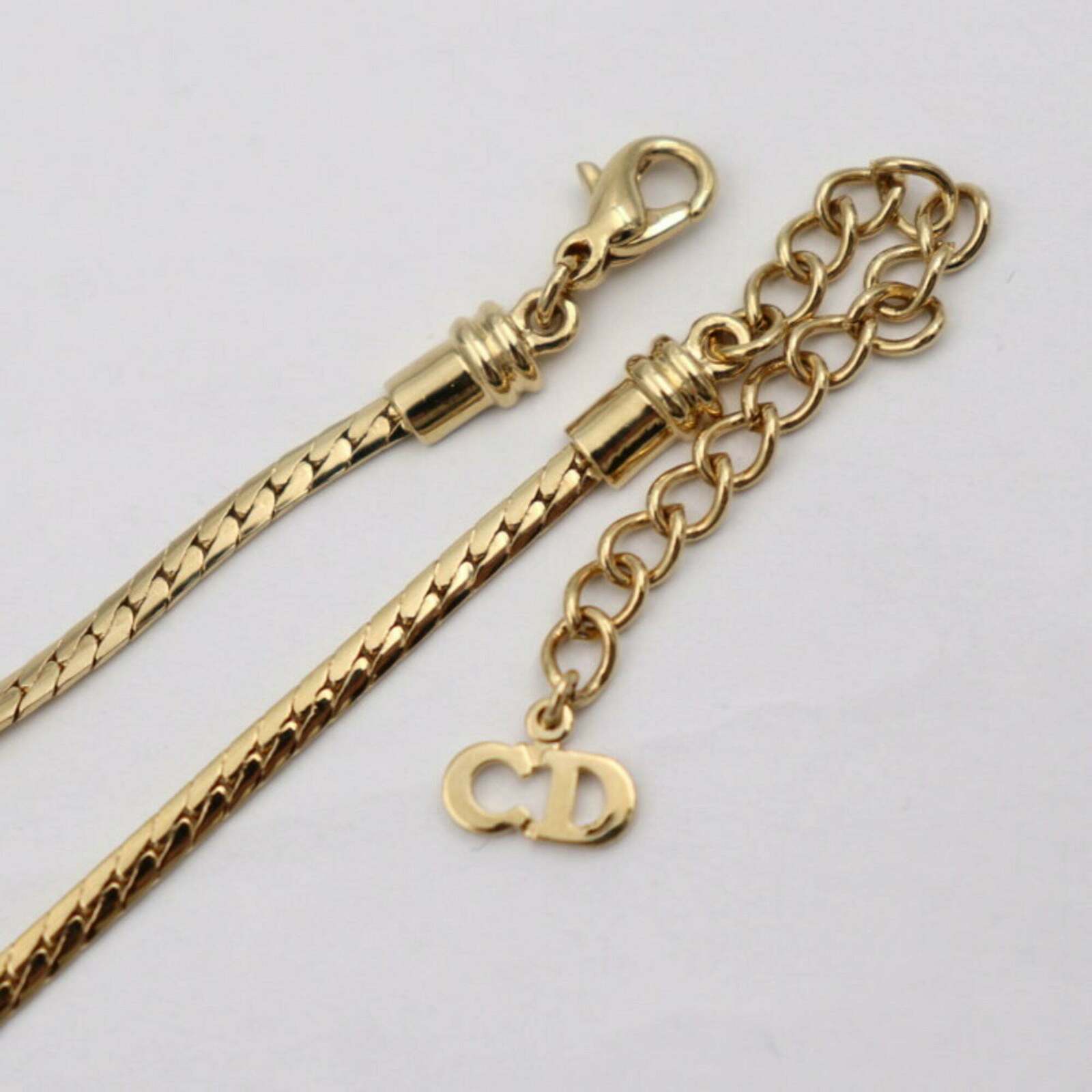 Vintage Black Enamel Diamond Necklace - Gold / One Size