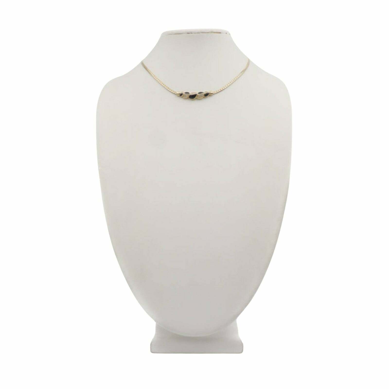 Vintage Black Enamel Diamond Necklace - Gold / One Size