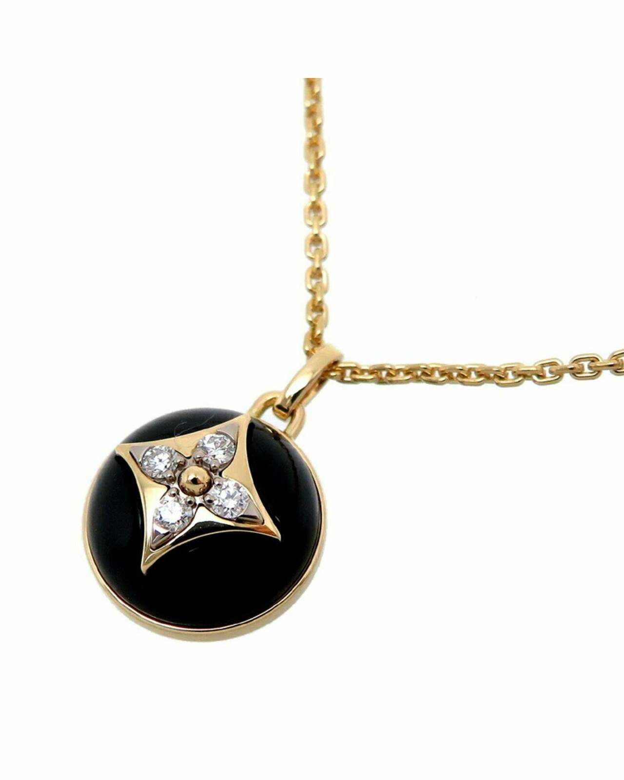 Onyx Diamond Pendant Necklace Q93178 - Gold / One Size