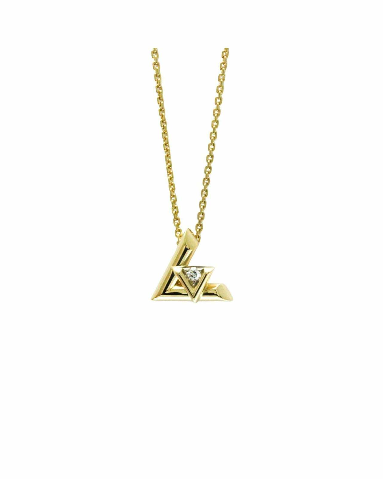 LV Initiales Necklace Gold Pendant - Gold / One Size