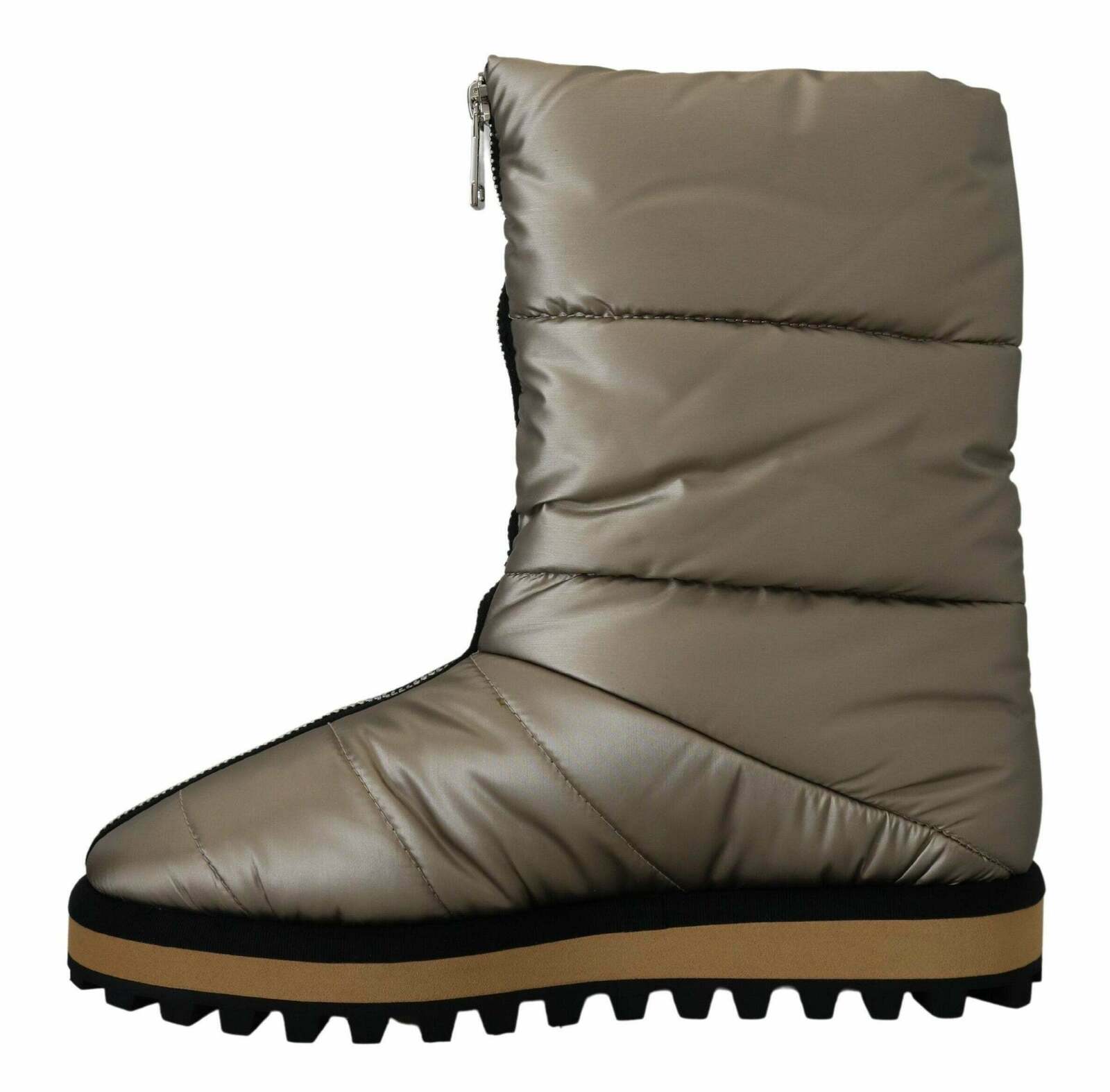 Padded Mid Calf Winter Shoes - Silver / 44 EU