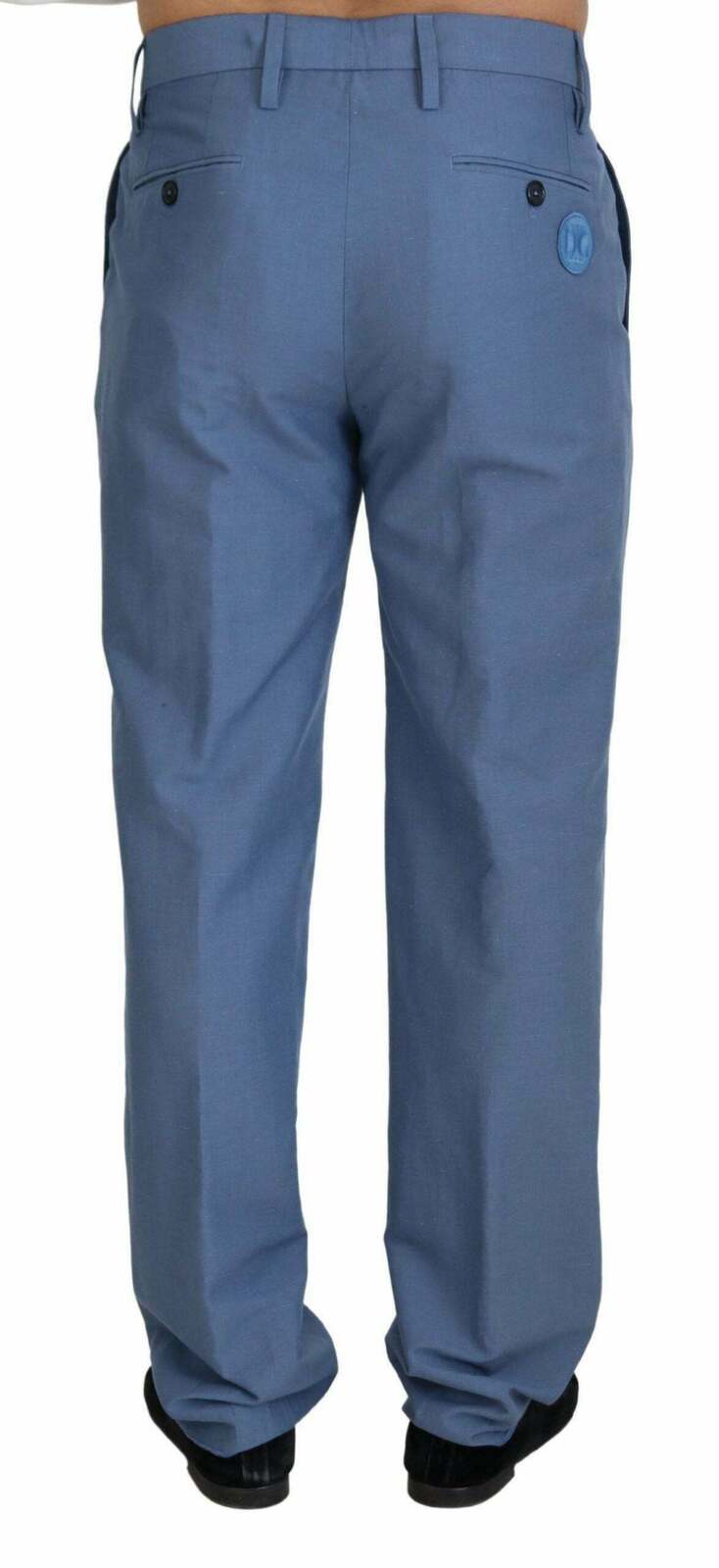 Dolce & Gabbana Men's Pleated Trousers - Blue - Black and Blue / 50 IT
