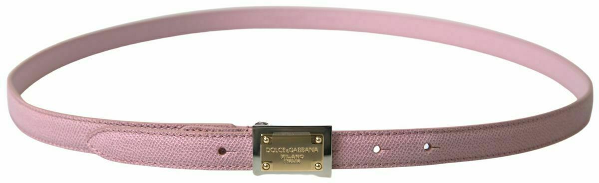 Perforated Gold Buckle Leather Belt - Black / 95 cm