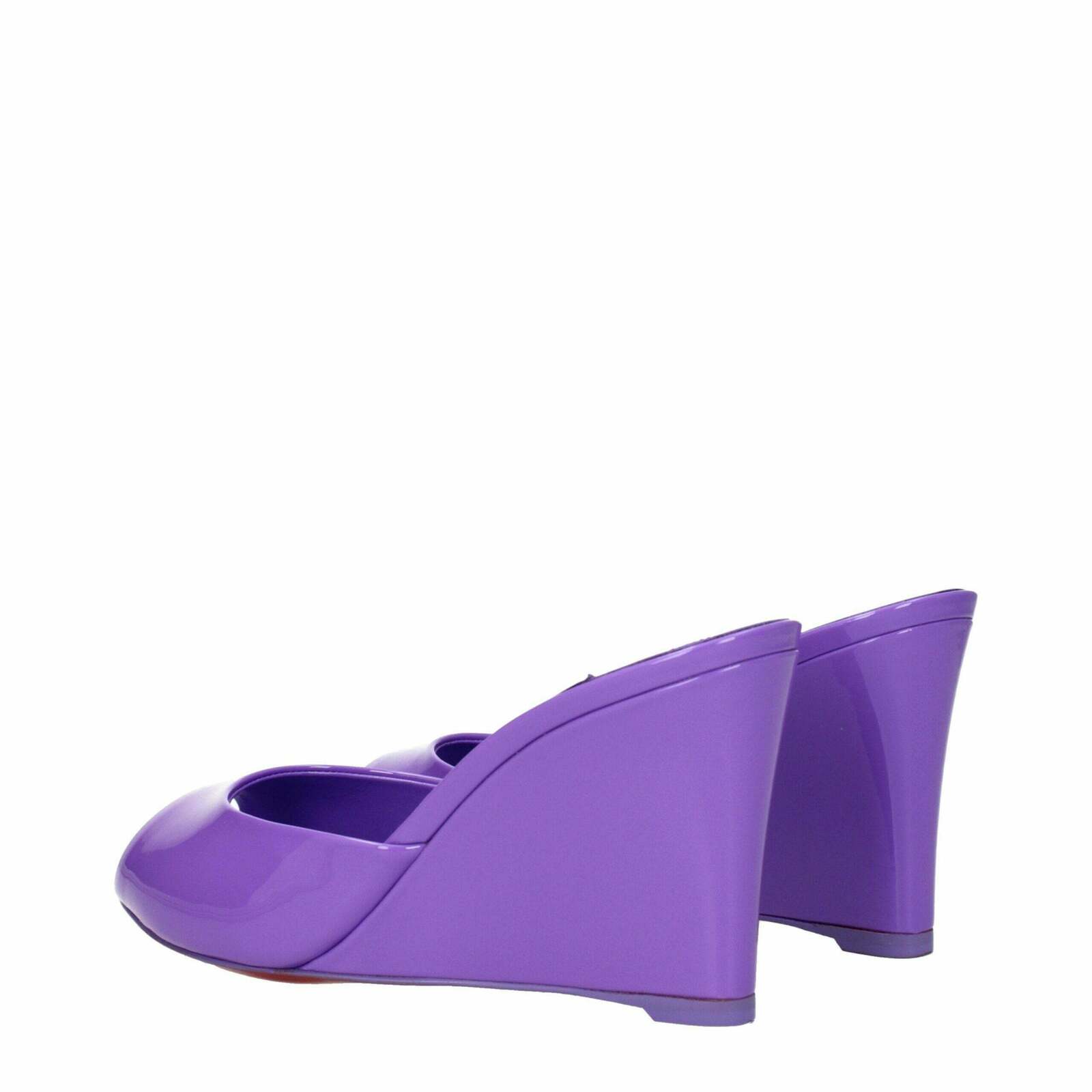 Patent Leather Open Toe Wedge Heels - Purple / 37 EU