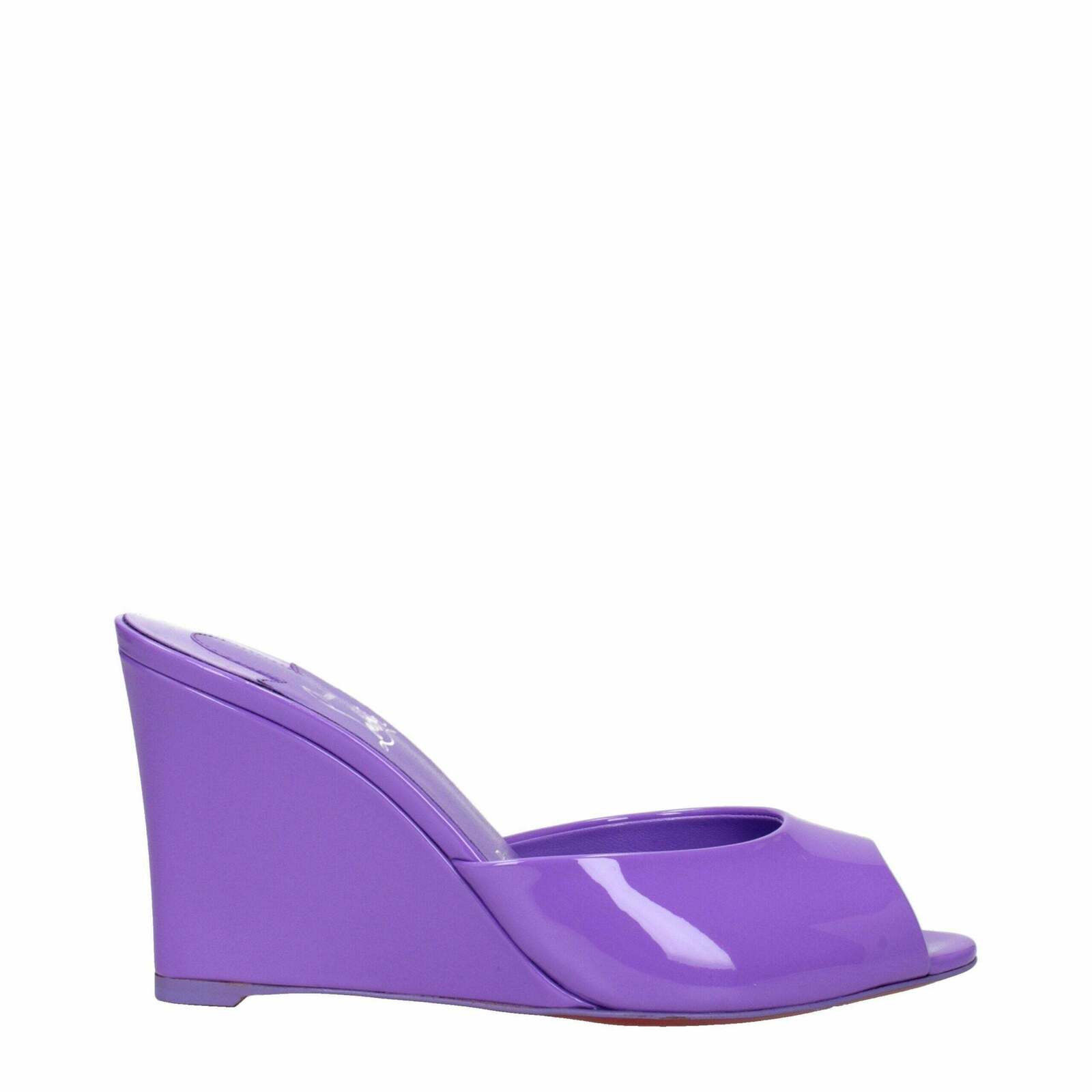Patent Leather Open Toe Wedge Heels - Purple / 37 EU