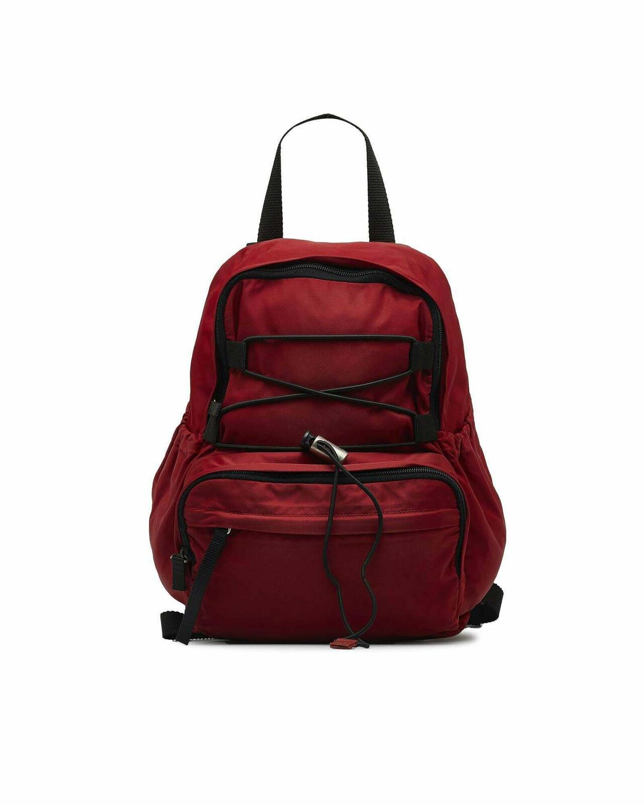 Nylon Zipper Backpack - Red / One Size