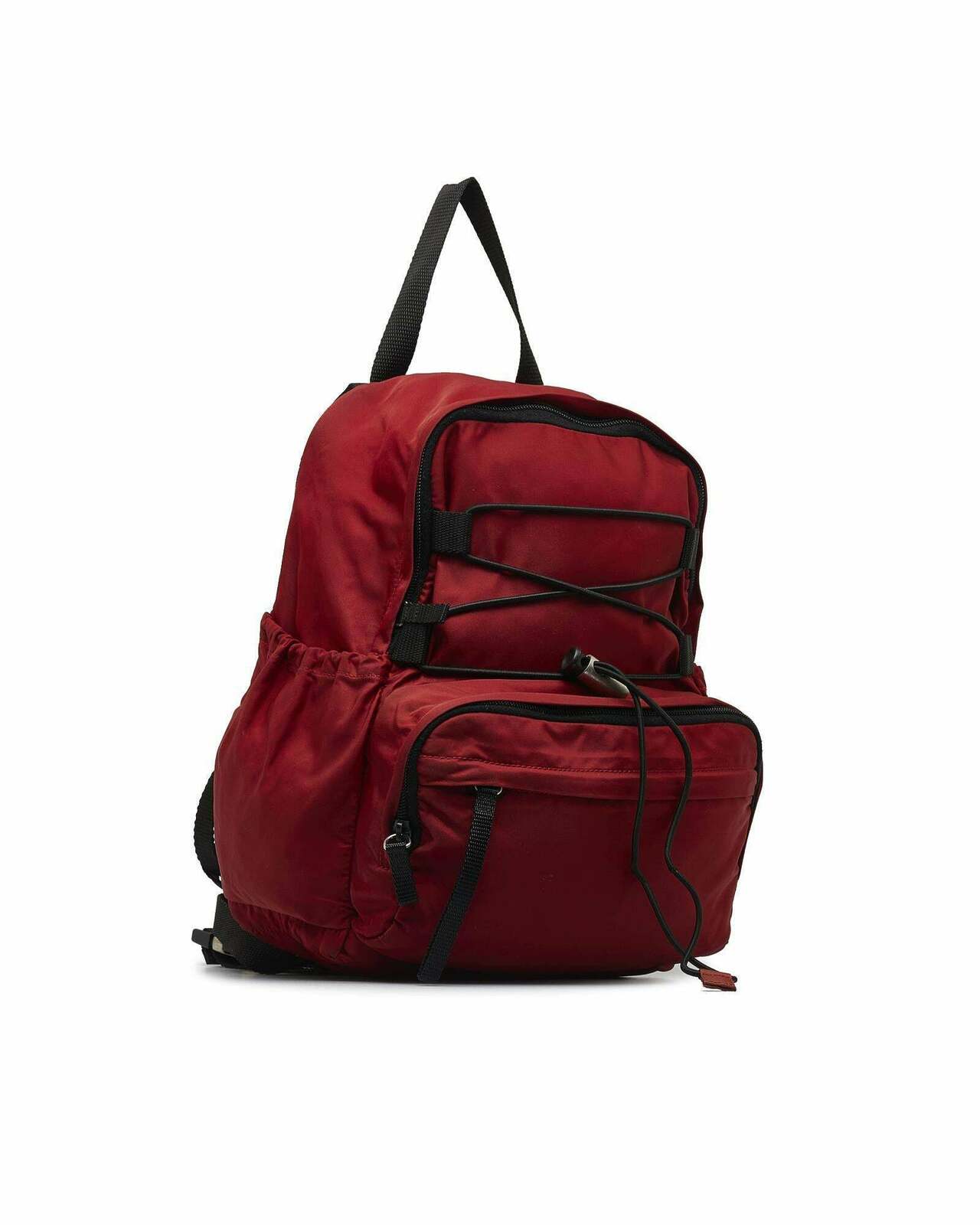 Nylon Zipper Backpack - Red / One Size