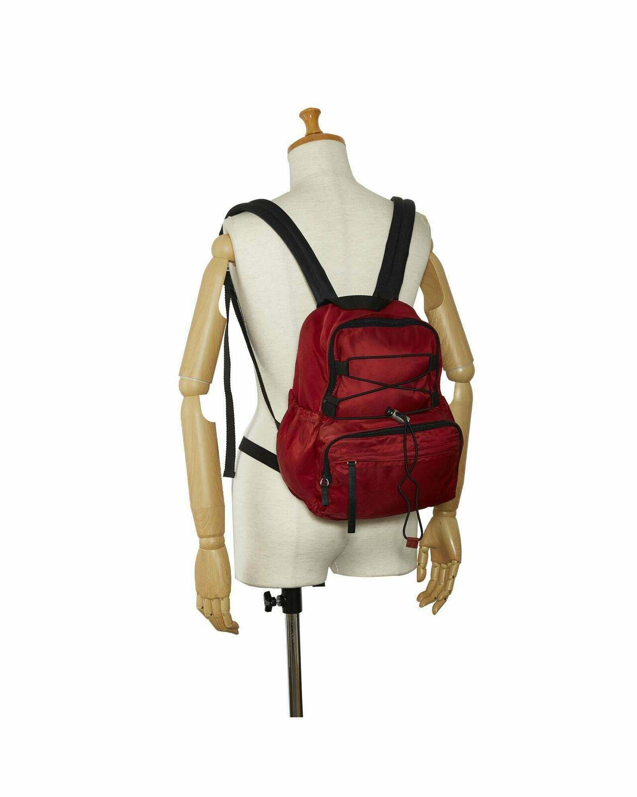 Nylon Zipper Backpack - Red / One Size