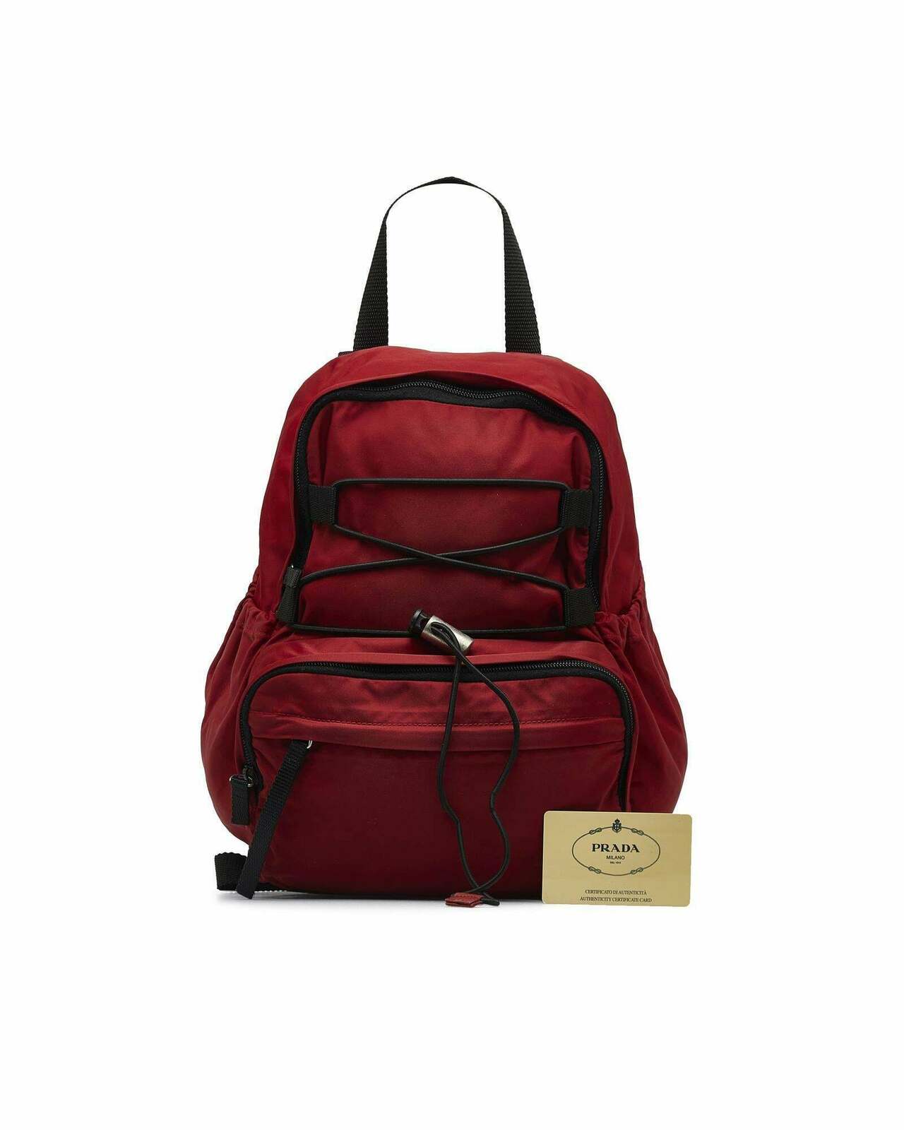 Nylon Zipper Backpack - Red / One Size
