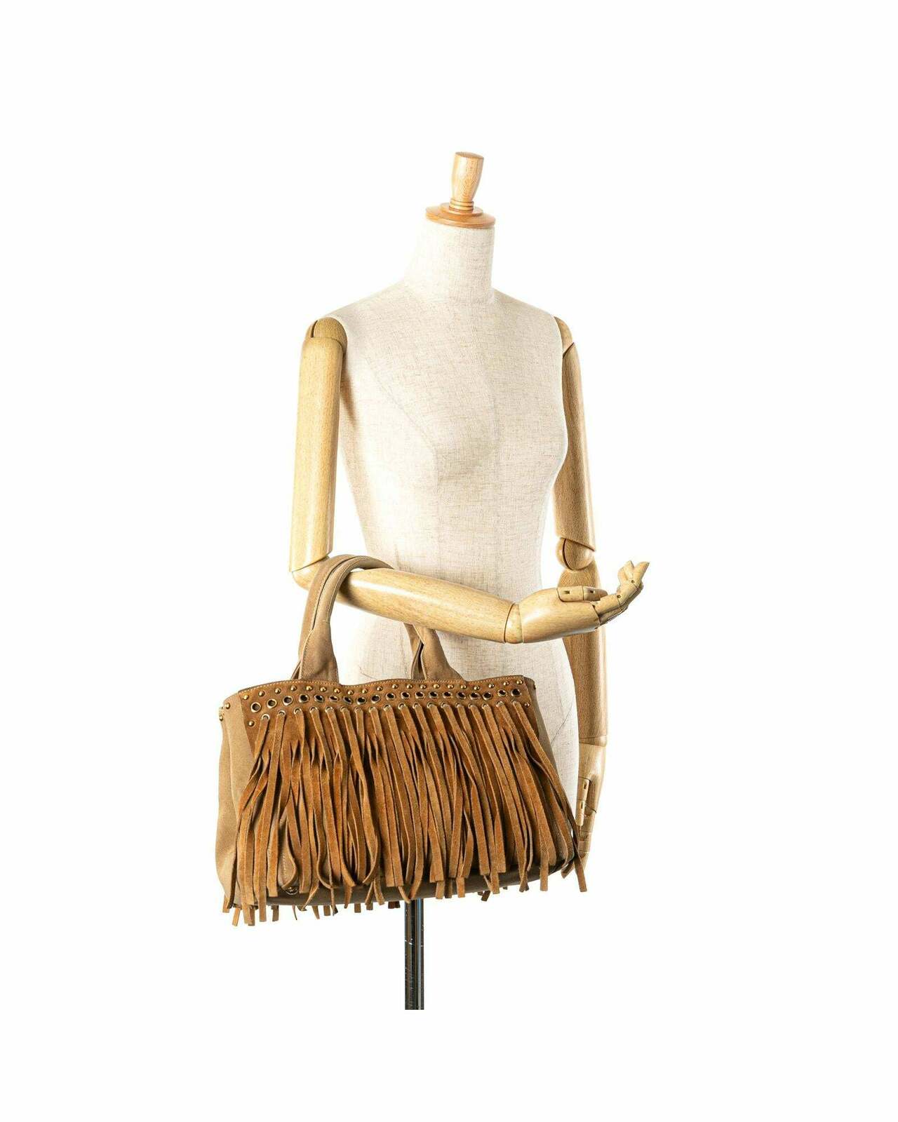 Fringe Suede Messenger Bag - Brown / One Size