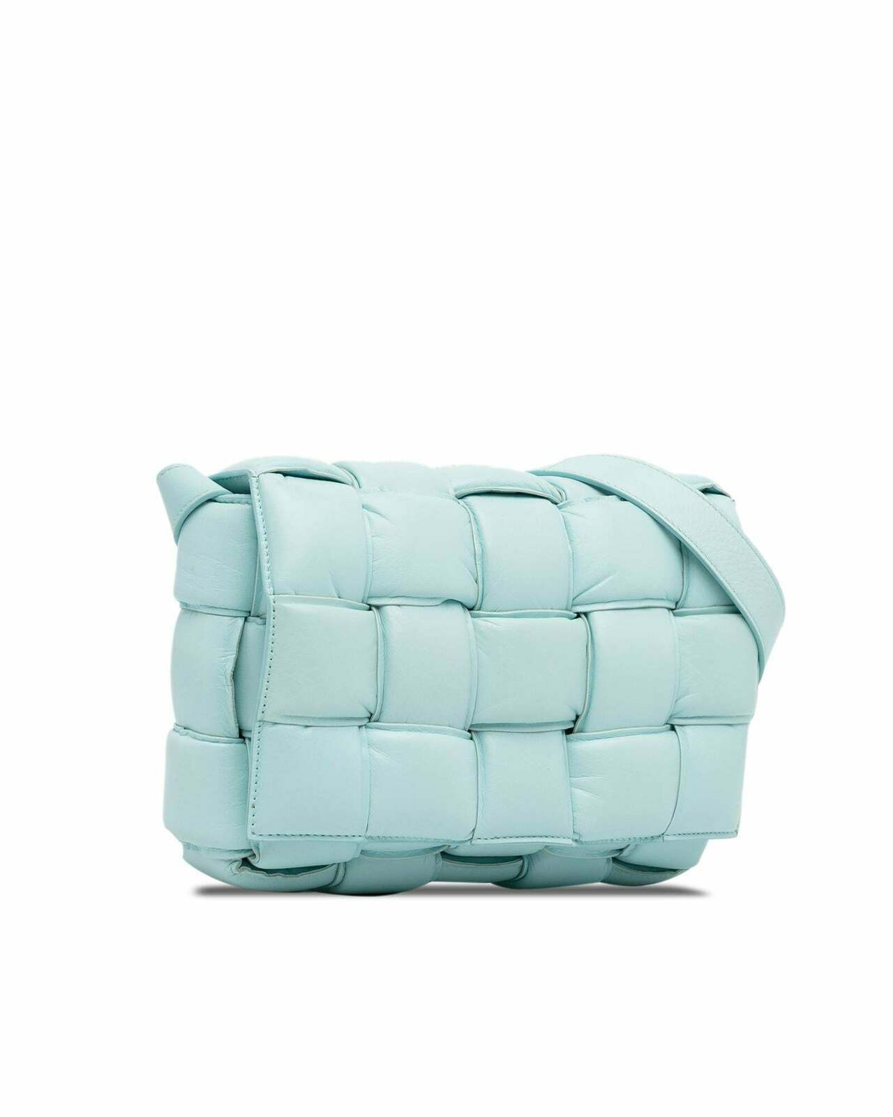 Bottega Veneta The Chain Cassette Intrecciato Leather Shoulder Bag Light Blue - Blue / One Size