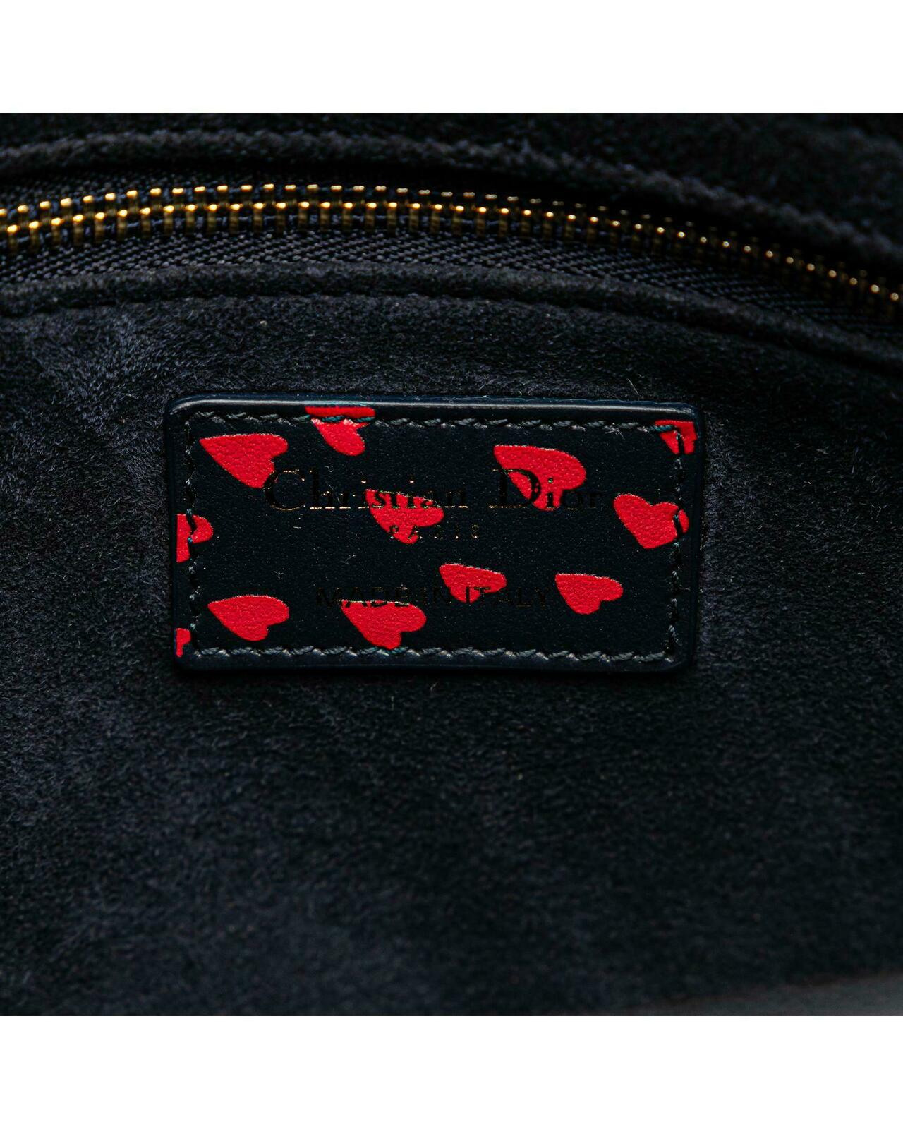 Dior Lady Dior My ABCDior Black Leather Tote Bag - Blue / One Size