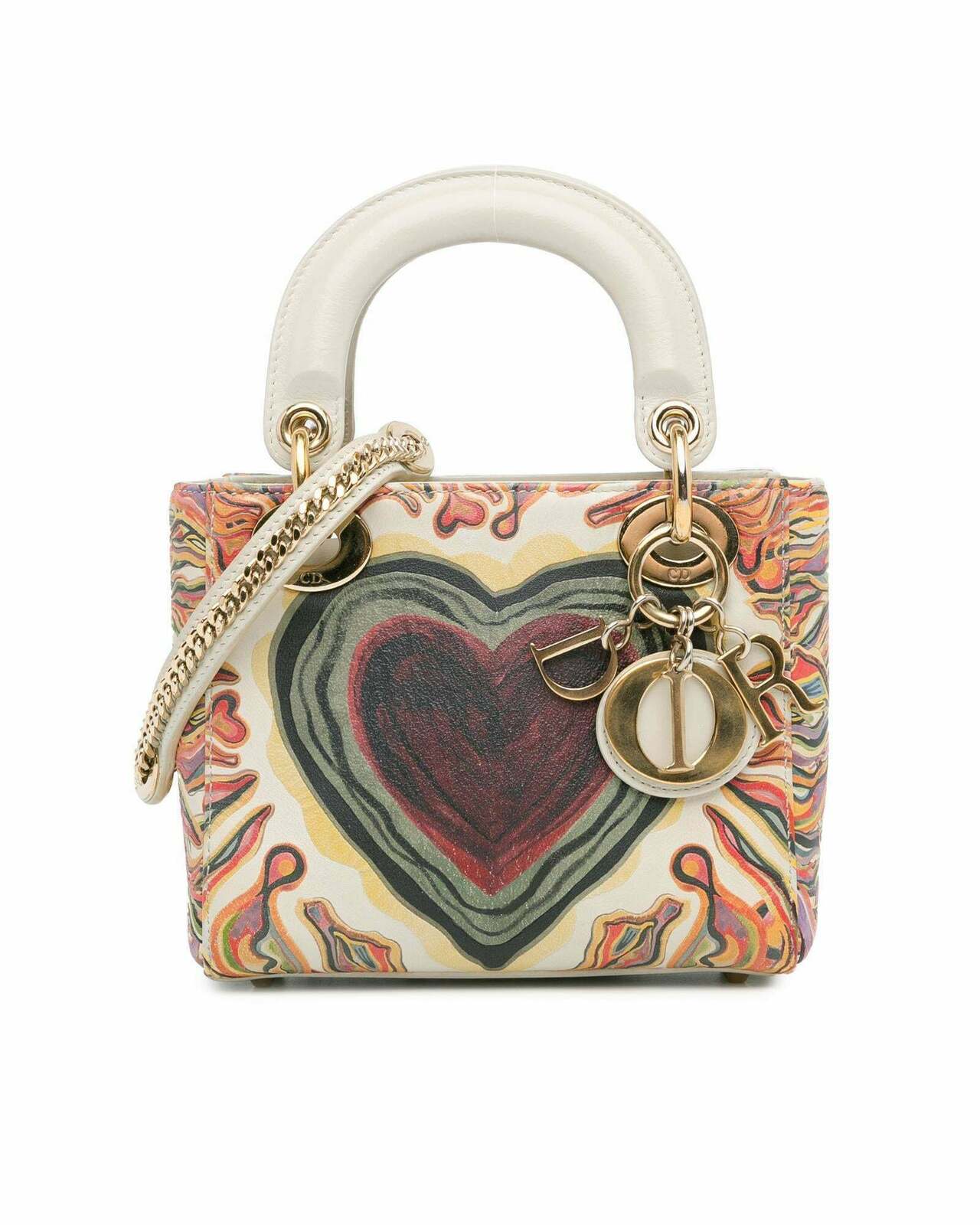 Dior Lady Dior Mini Bag with Hearts - White / One Size