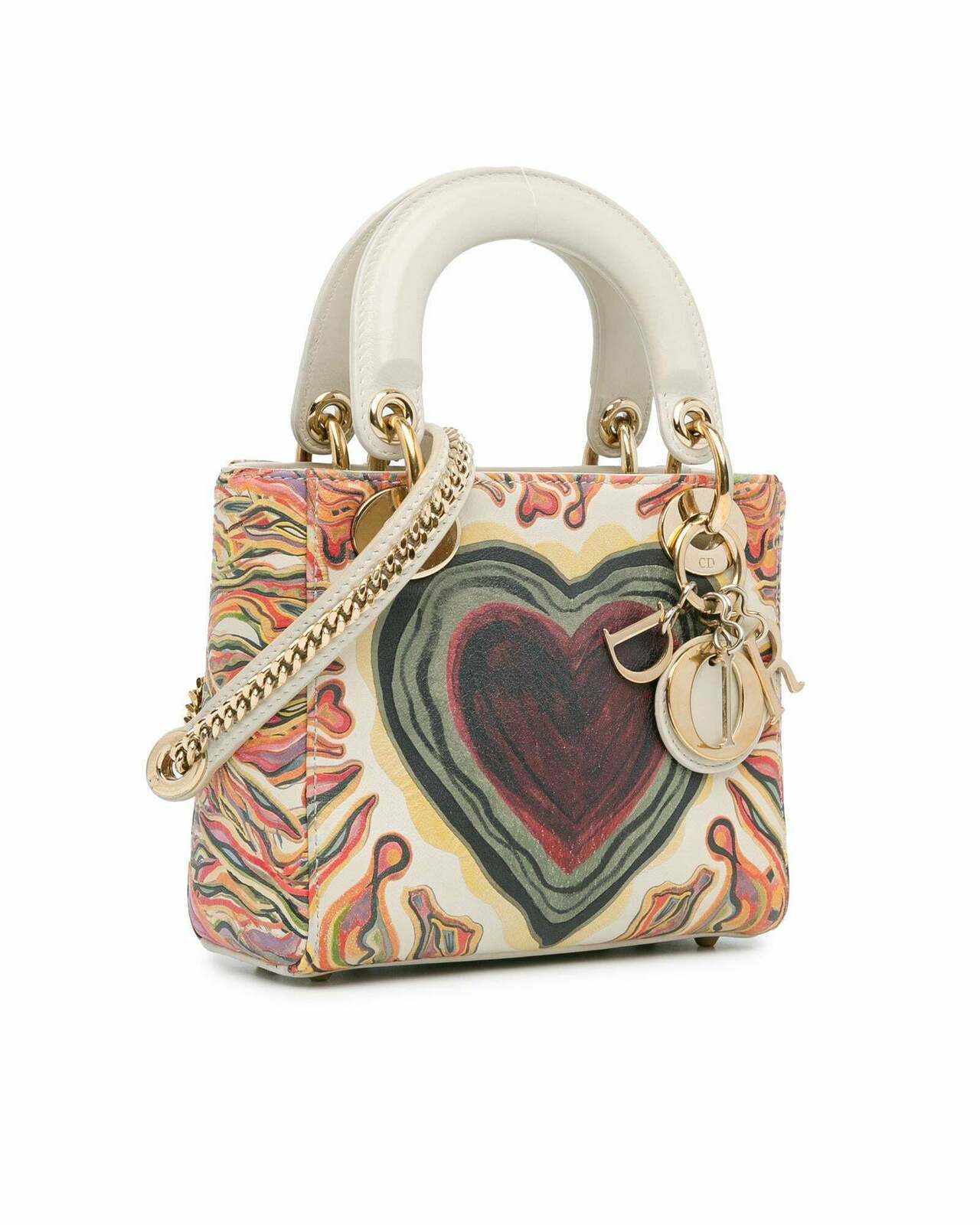 Dior Lady Dior Mini Bag with Hearts - White / One Size