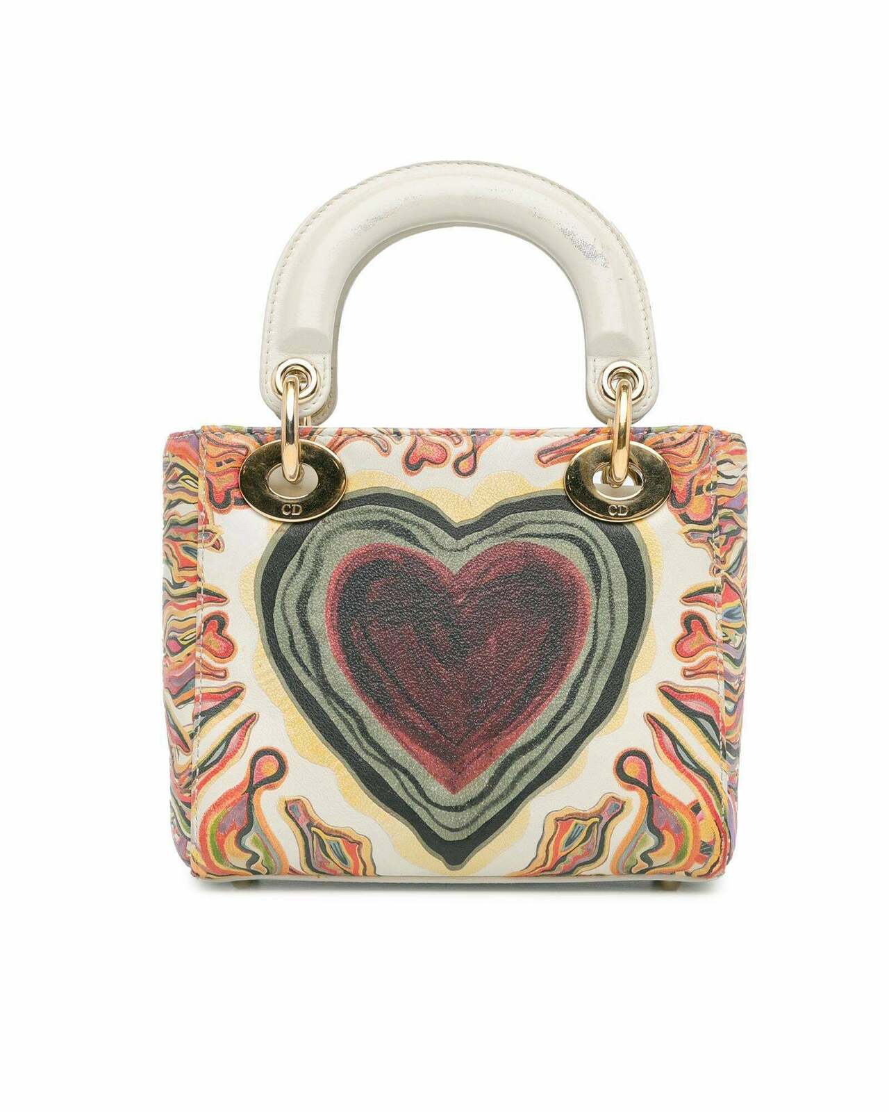 Dior Lady Dior Mini Bag with Hearts - White / One Size