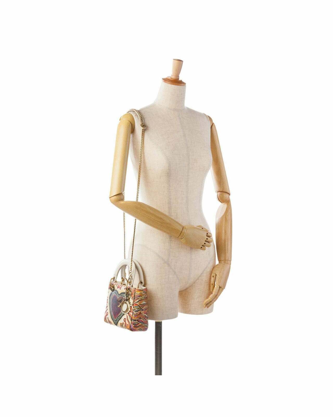 Dior Lady Dior Mini Bag with Hearts - White / One Size