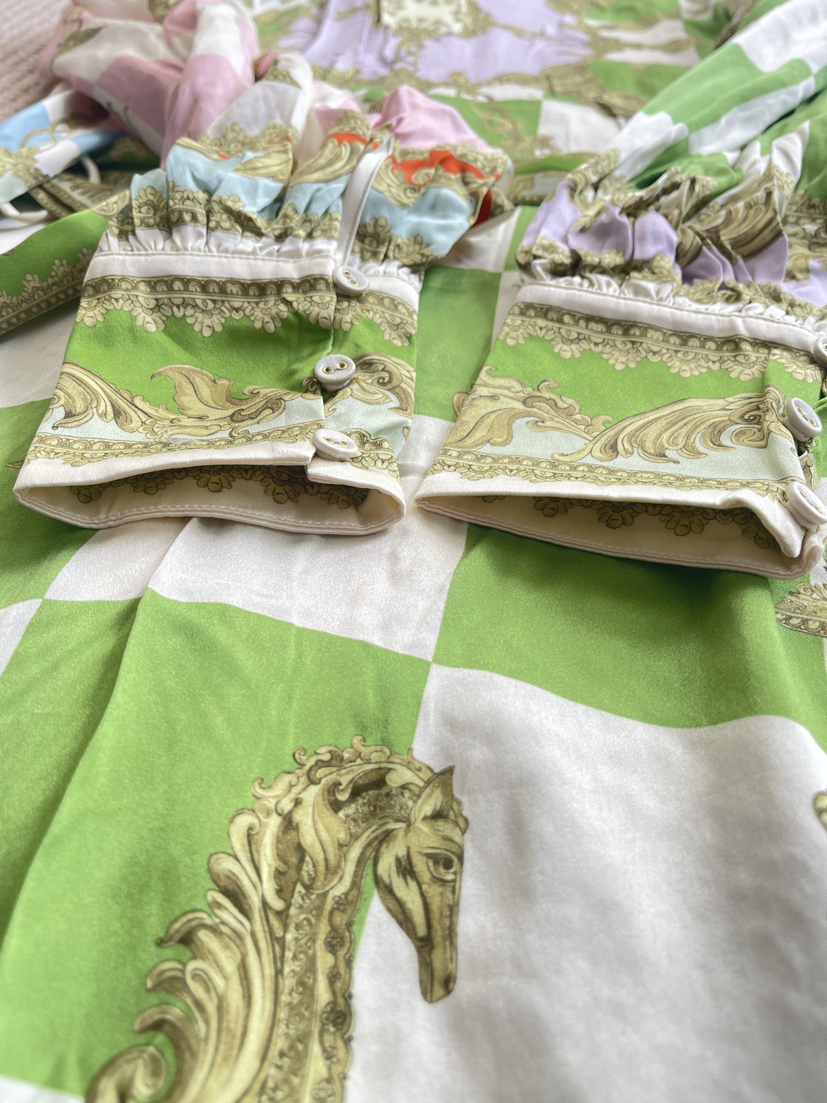 CHECKMATE SILK SHIRTDRESS MULTI AU14/US10